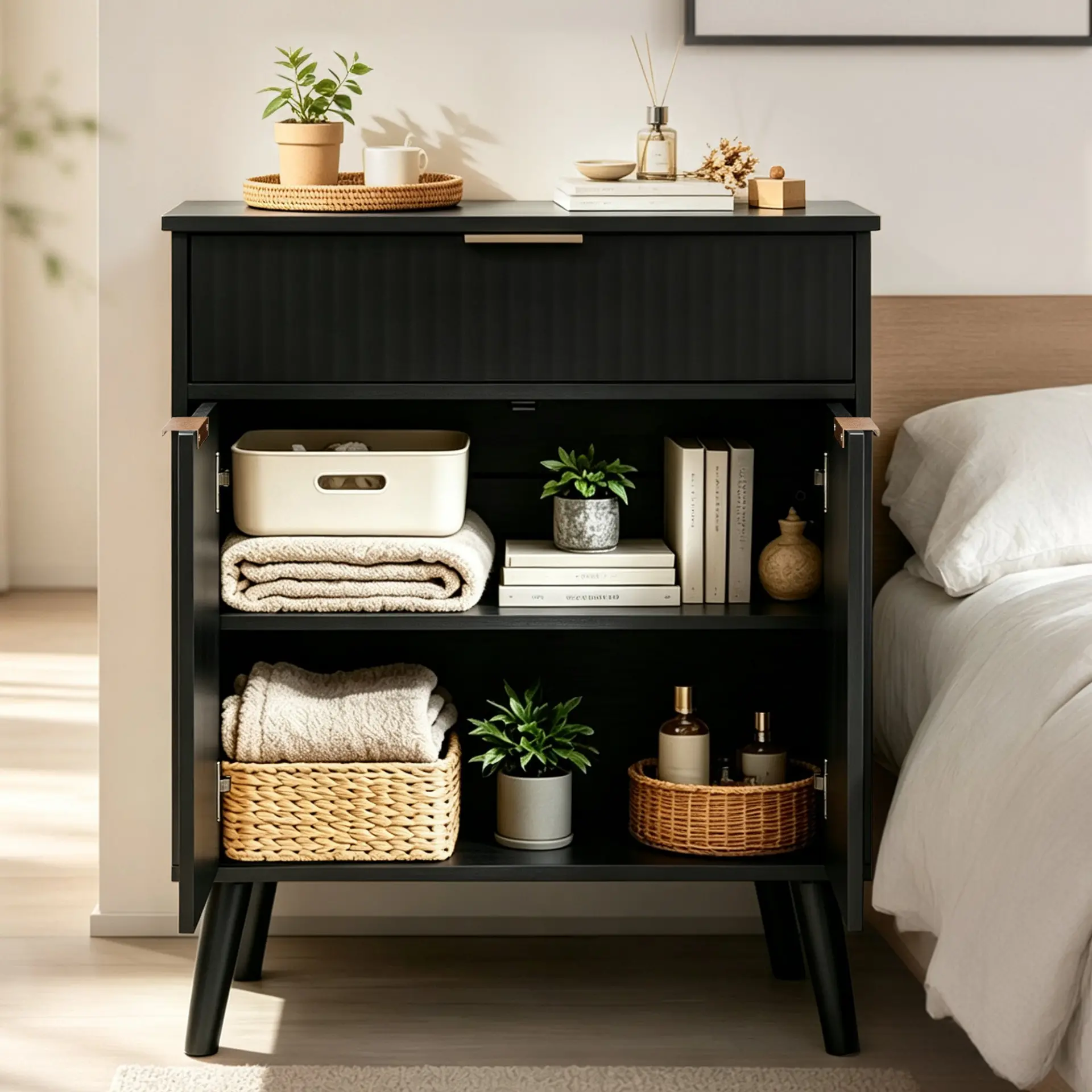 Two-Door Wooden Buffet Cabinet with Storage Drawer - view 6
