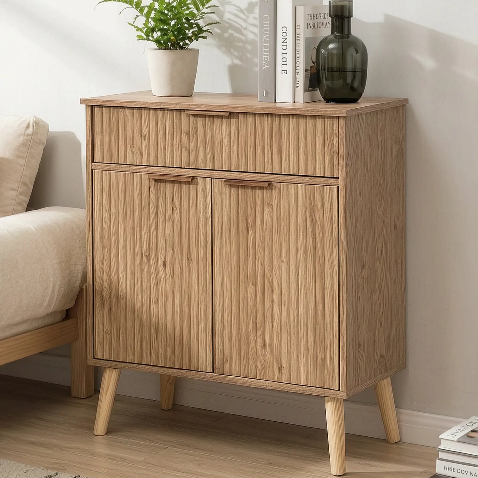 Two-Door Wooden Buffet Cabinet with Storage Drawer - view 16