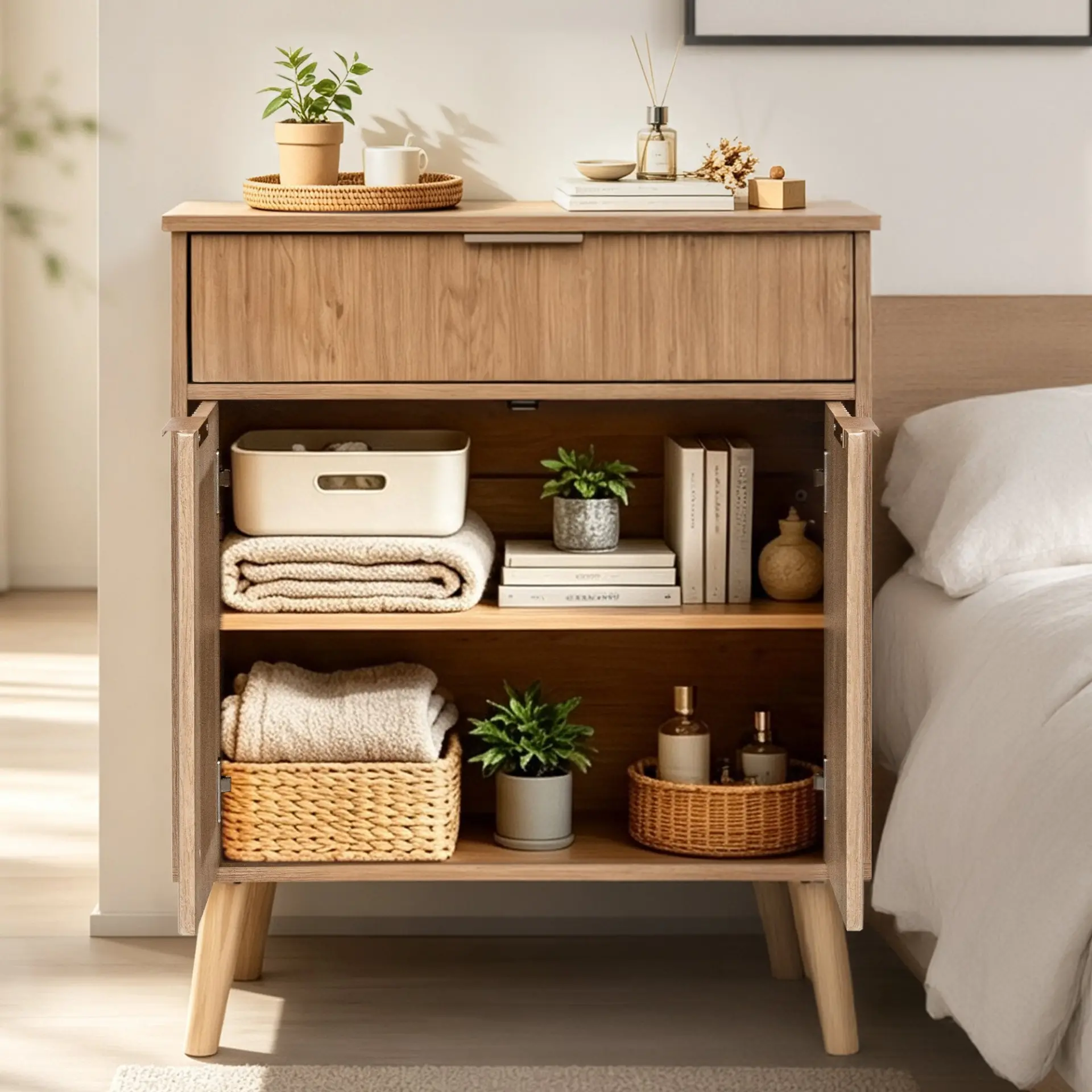 Two-Door Wooden Buffet Cabinet with Storage Drawer - view 17