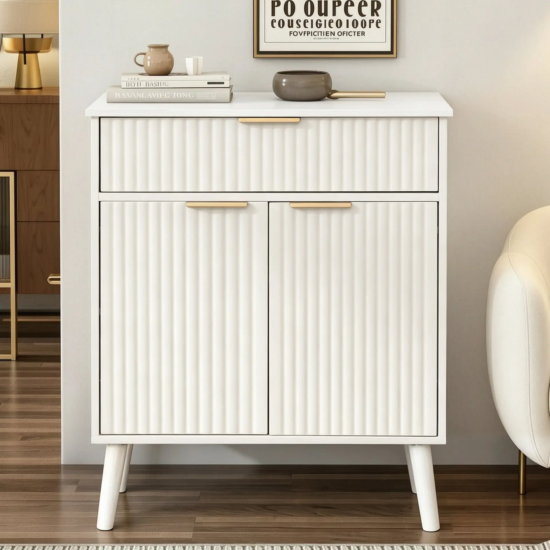 Two-Door Wooden Buffet Cabinet with Storage Drawer - view 34