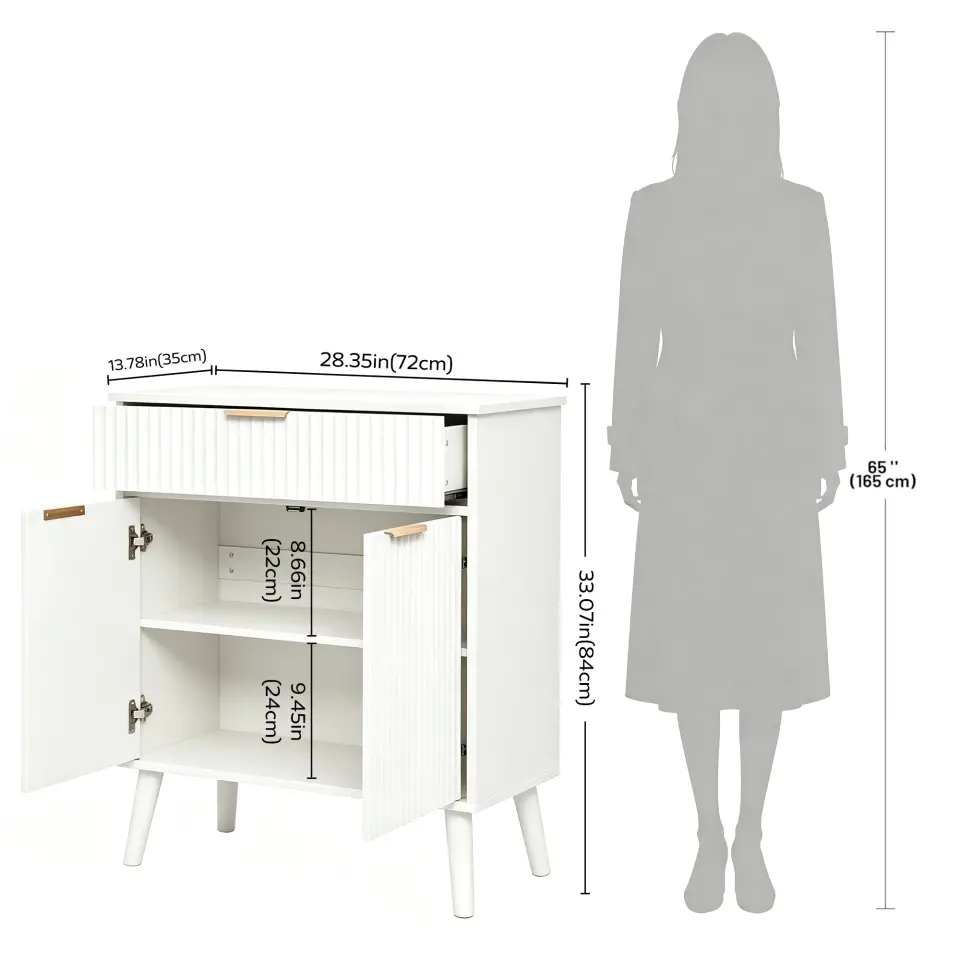 Two-Door Wooden Buffet Cabinet with Storage Drawer thumbnail 36