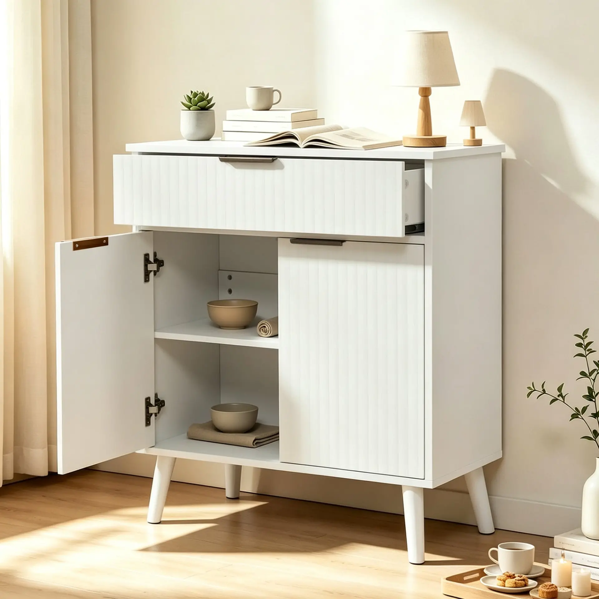 Two-Door Wooden Buffet Cabinet with Storage Drawer - view 39
