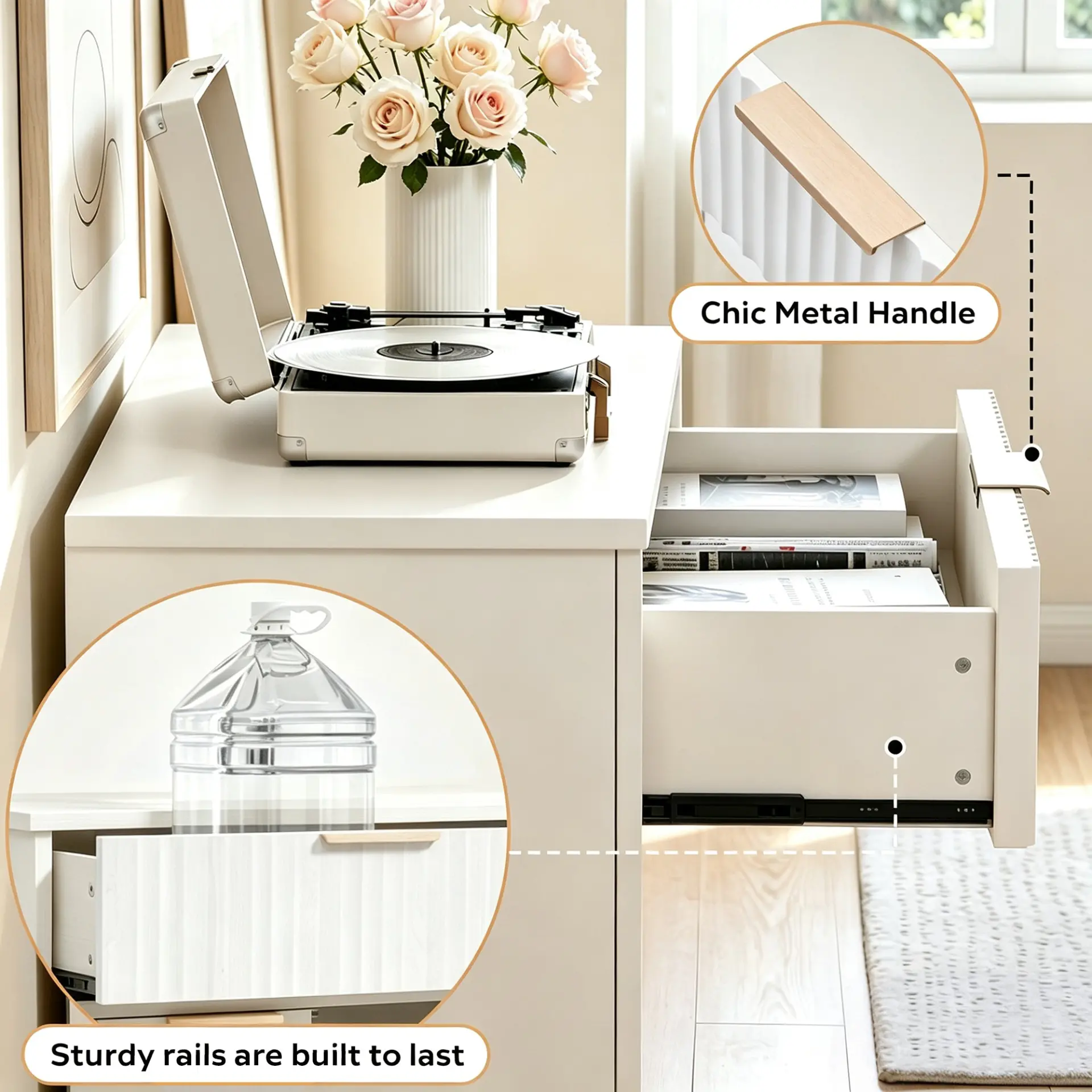 Two-Door Wooden Buffet Cabinet with Storage Drawer - view 40
