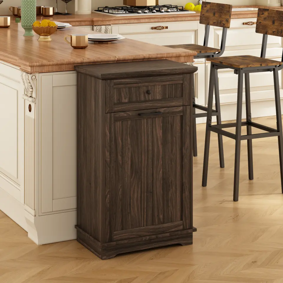 Freestanding Tilt-Out Ten-Gallon Concealed Trash Cabinet thumbnail 2
