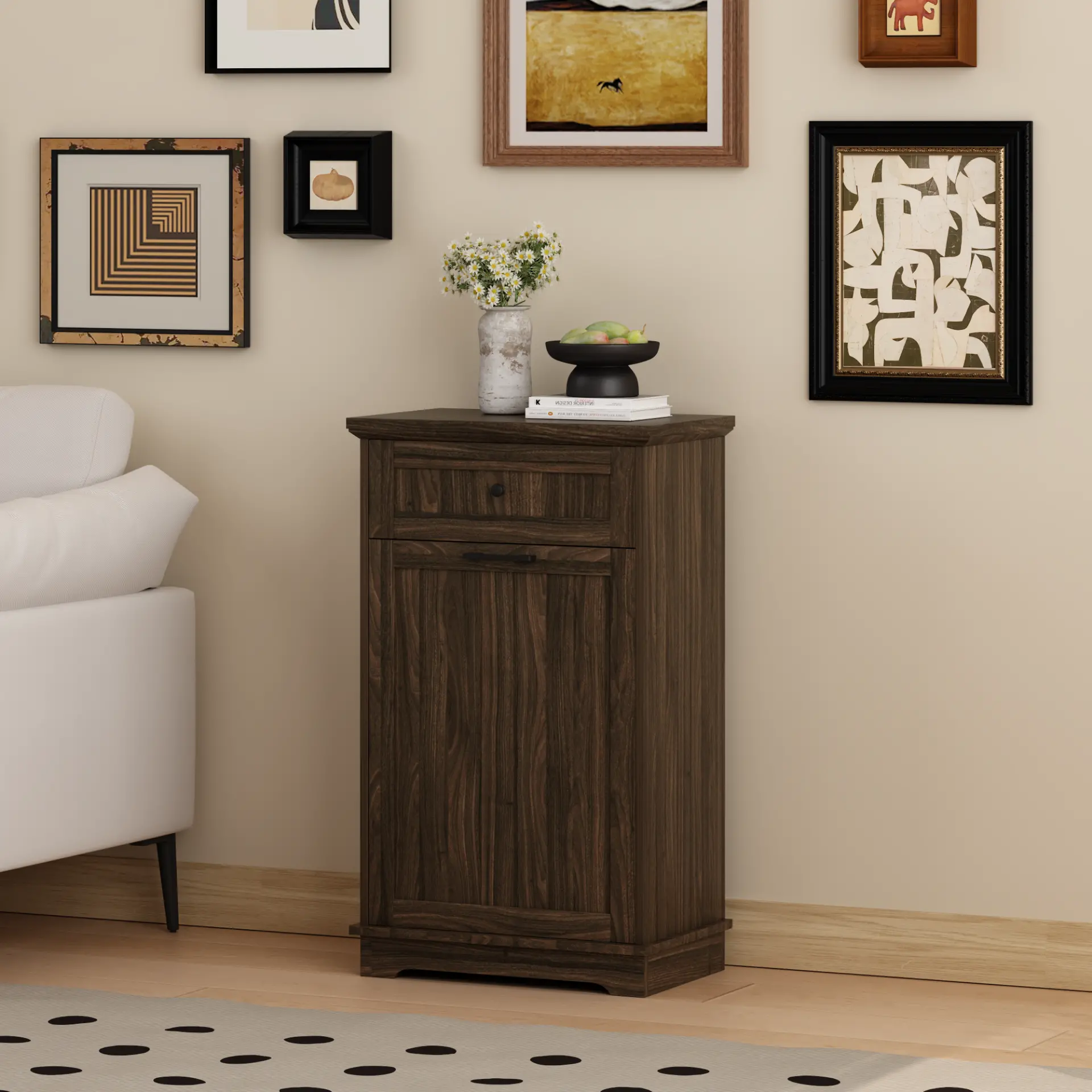Freestanding Tilt-Out Ten-Gallon Concealed Trash Cabinet - view 7