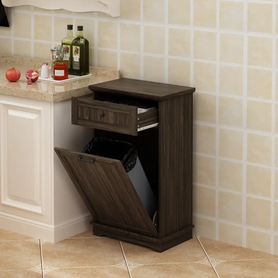 Freestanding Tilt-Out Ten-Gallon Concealed Trash Cabinet thumbnail 15