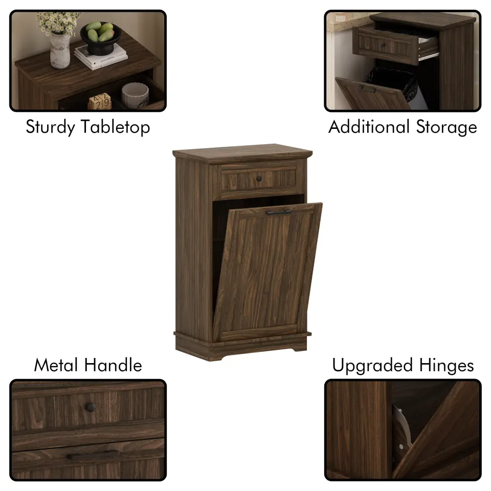 Freestanding Tilt-Out Ten-Gallon Concealed Trash Cabinet thumbnail 18