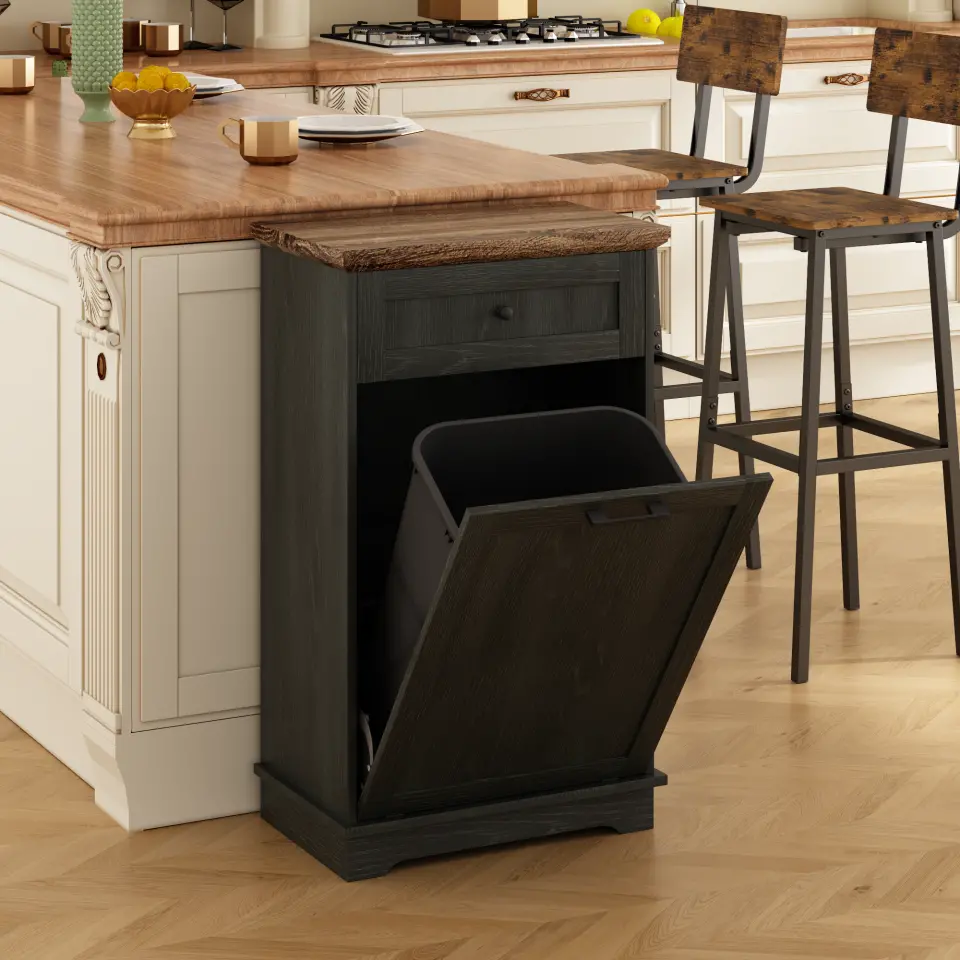 Freestanding Tilt-Out Ten-Gallon Concealed Trash Cabinet thumbnail 35