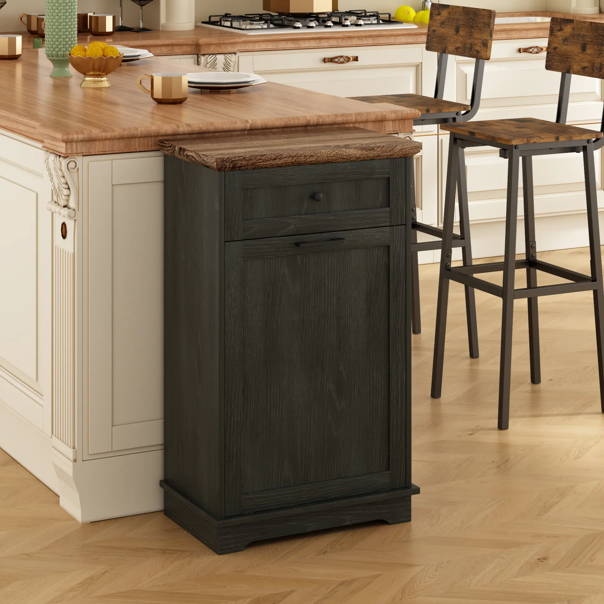 Freestanding Tilt-Out Ten-Gallon Concealed Trash Cabinet - view 36