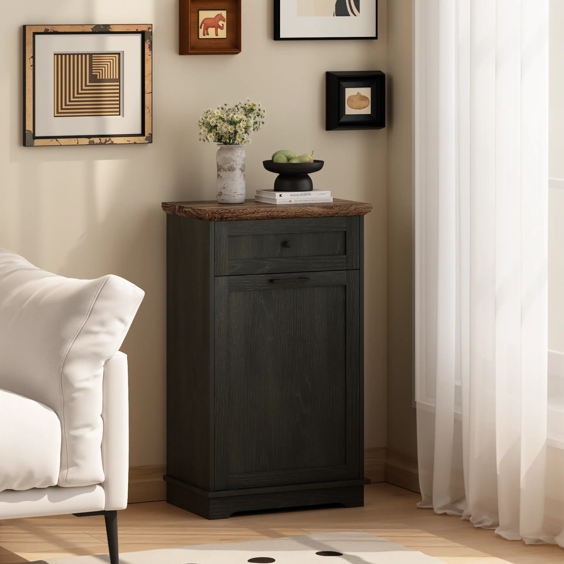 Freestanding Tilt-Out Ten-Gallon Concealed Trash Cabinet - view 41