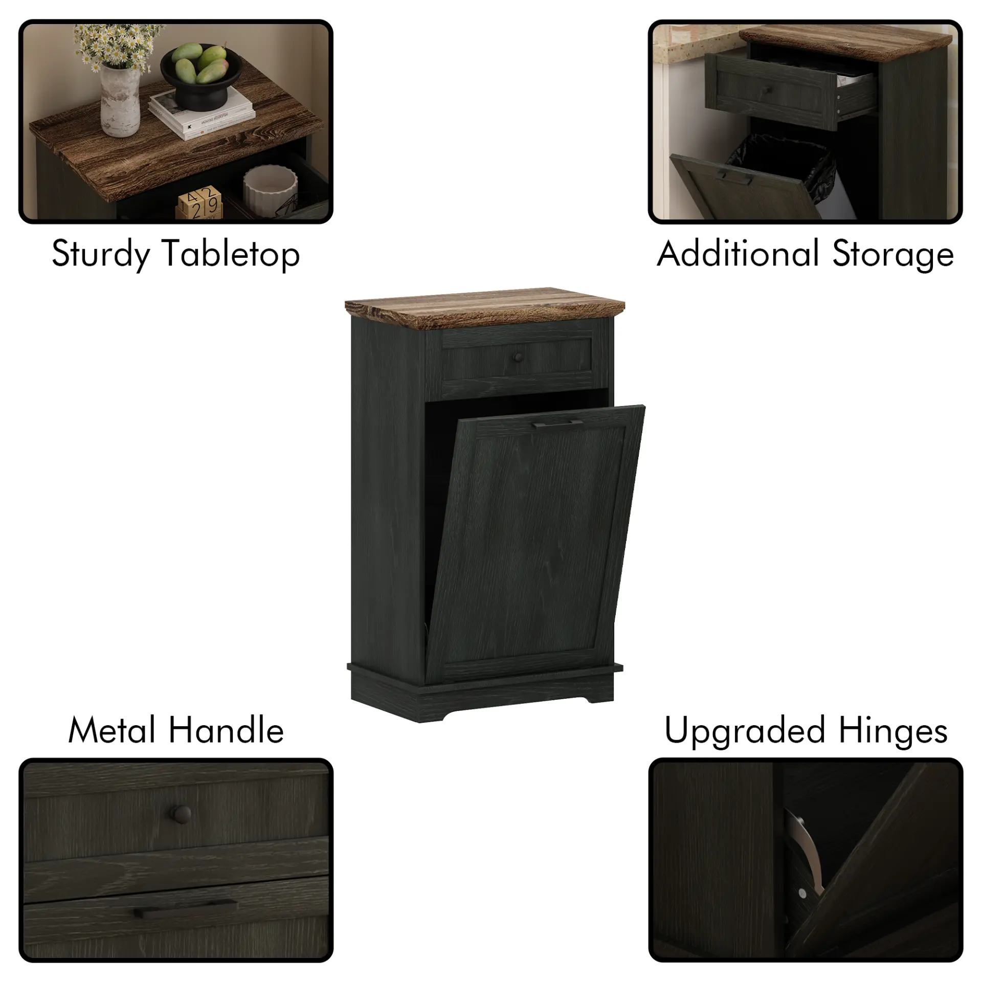 Freestanding Tilt-Out Ten-Gallon Concealed Trash Cabinet - view 51