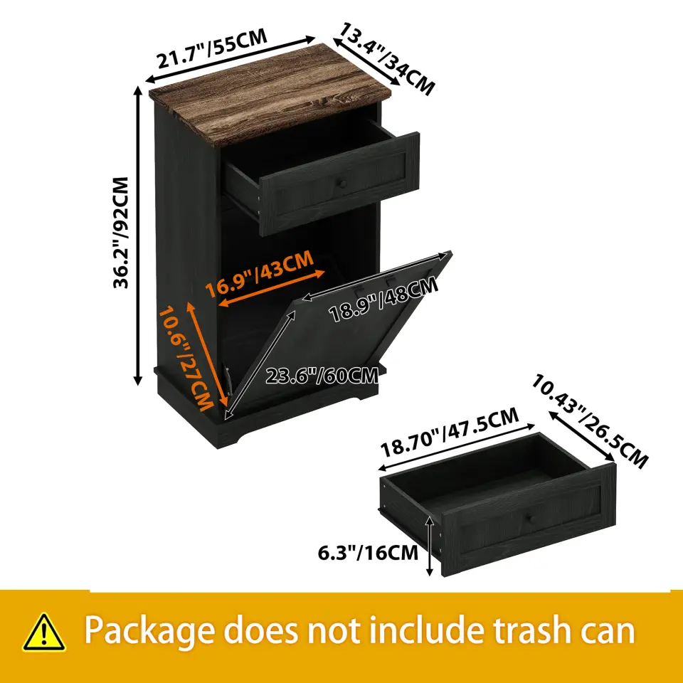 Freestanding Tilt-Out Ten-Gallon Concealed Trash Cabinet thumbnail 58