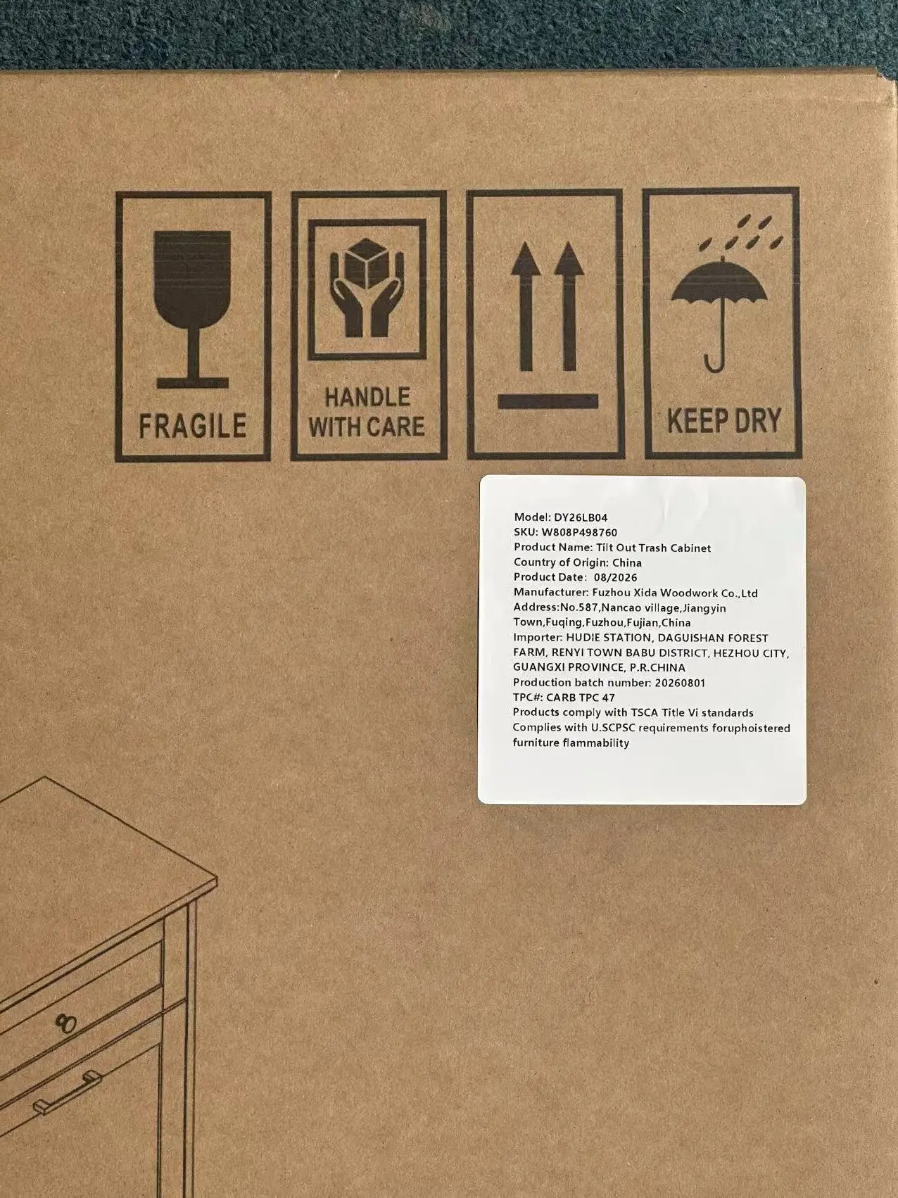 Freestanding Tilt-Out Ten-Gallon Concealed Trash Cabinet - view 63