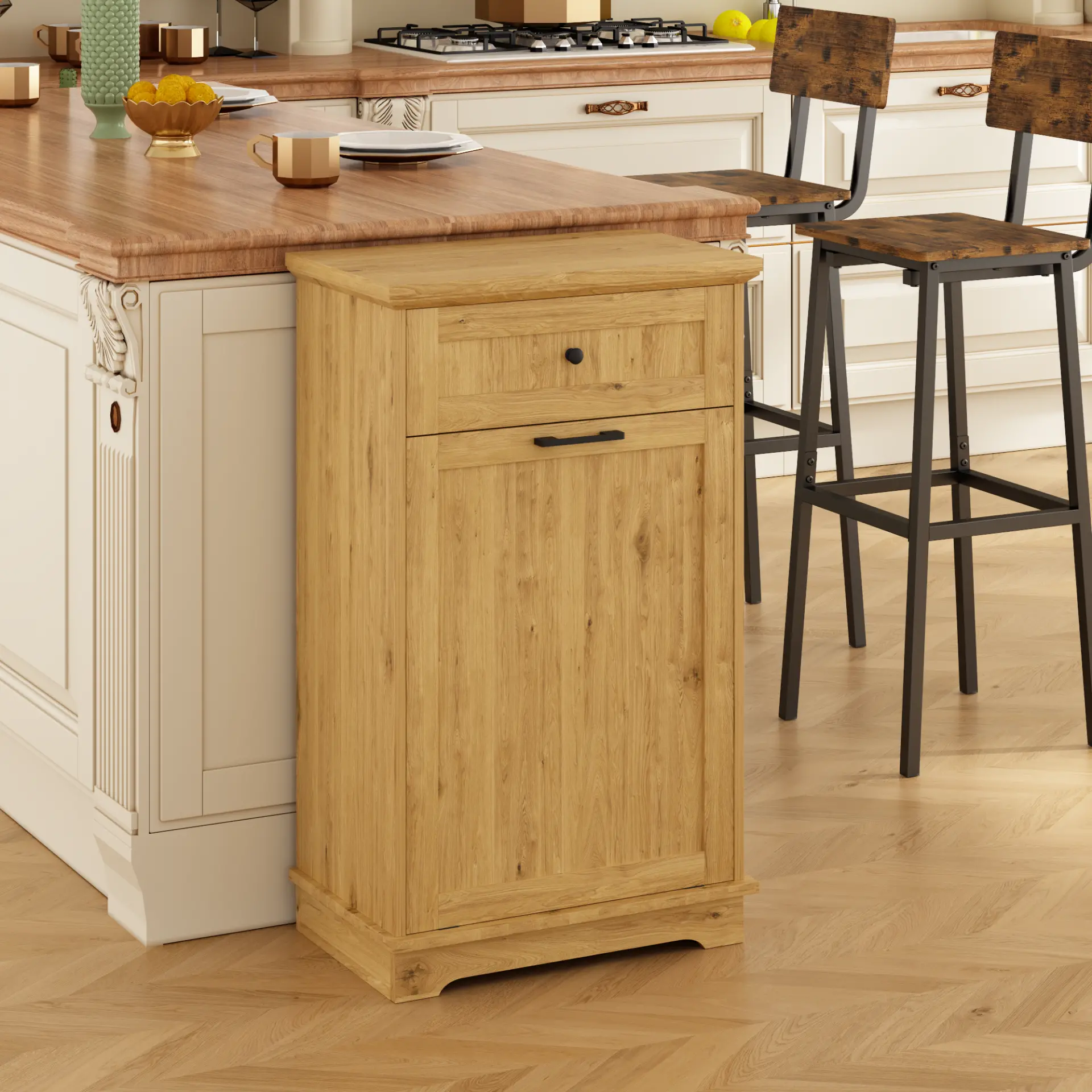 Freestanding Tilt-Out Ten-Gallon Concealed Trash Cabinet - view 68