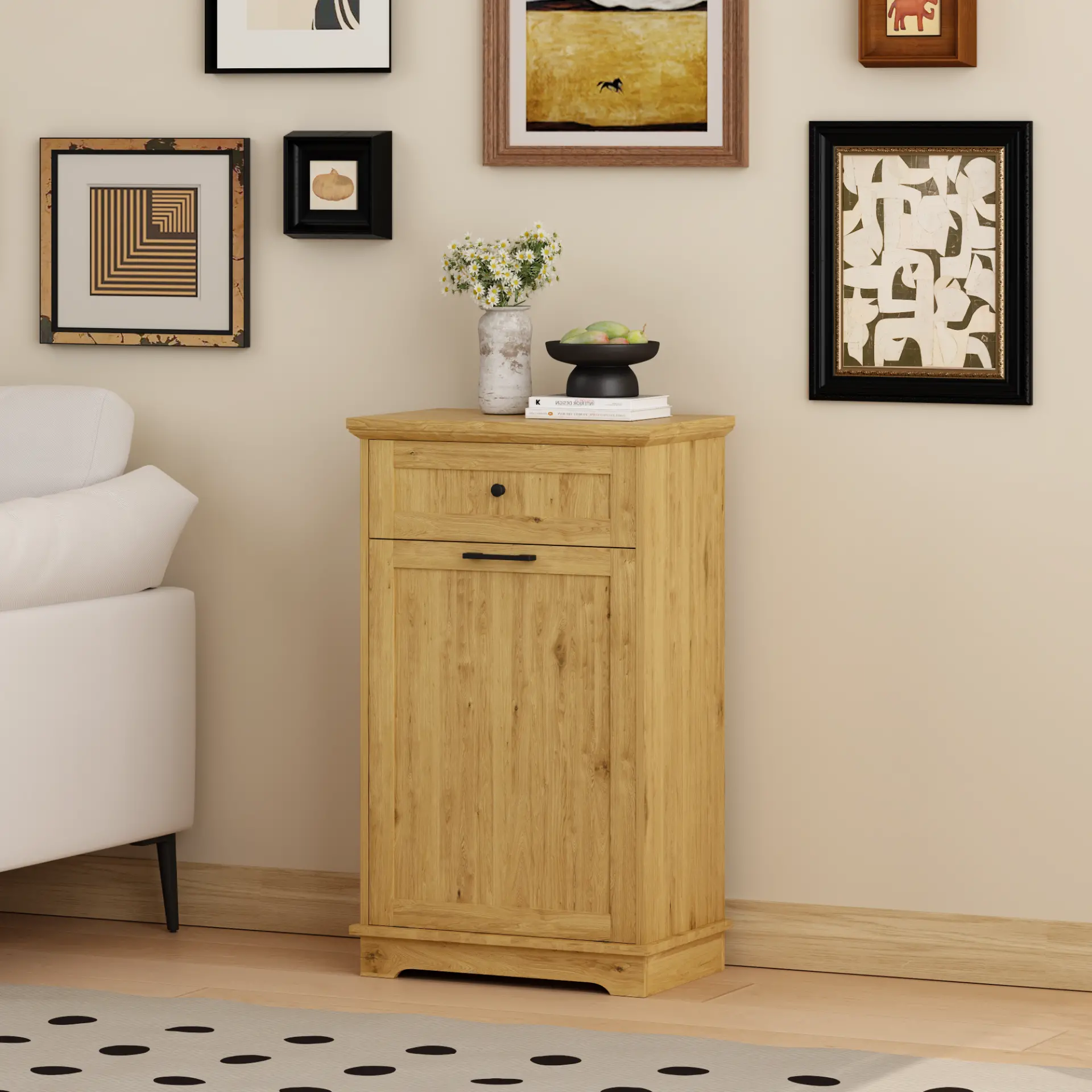 Freestanding Tilt-Out Ten-Gallon Concealed Trash Cabinet - view 72
