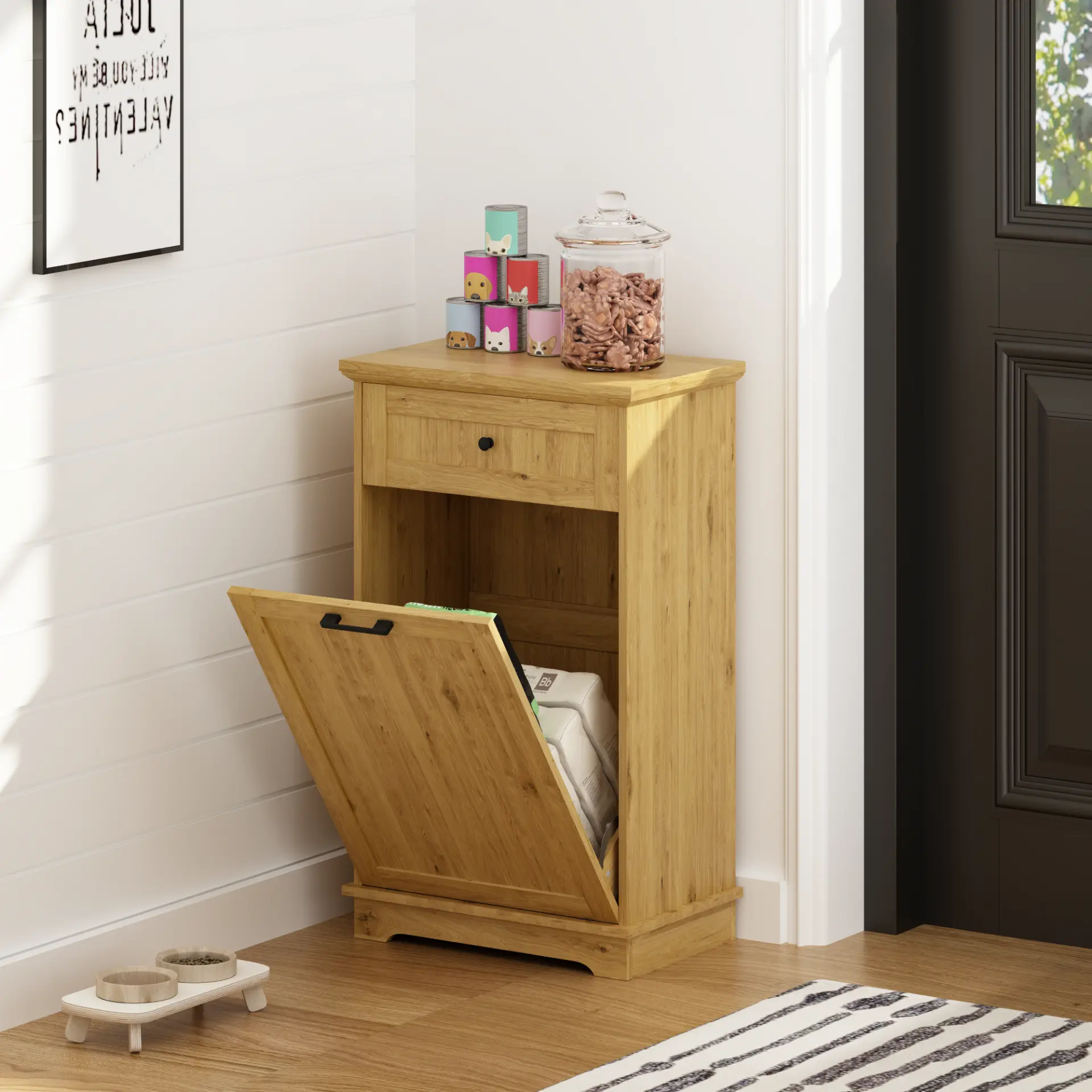 Freestanding Tilt-Out Ten-Gallon Concealed Trash Cabinet - view 76