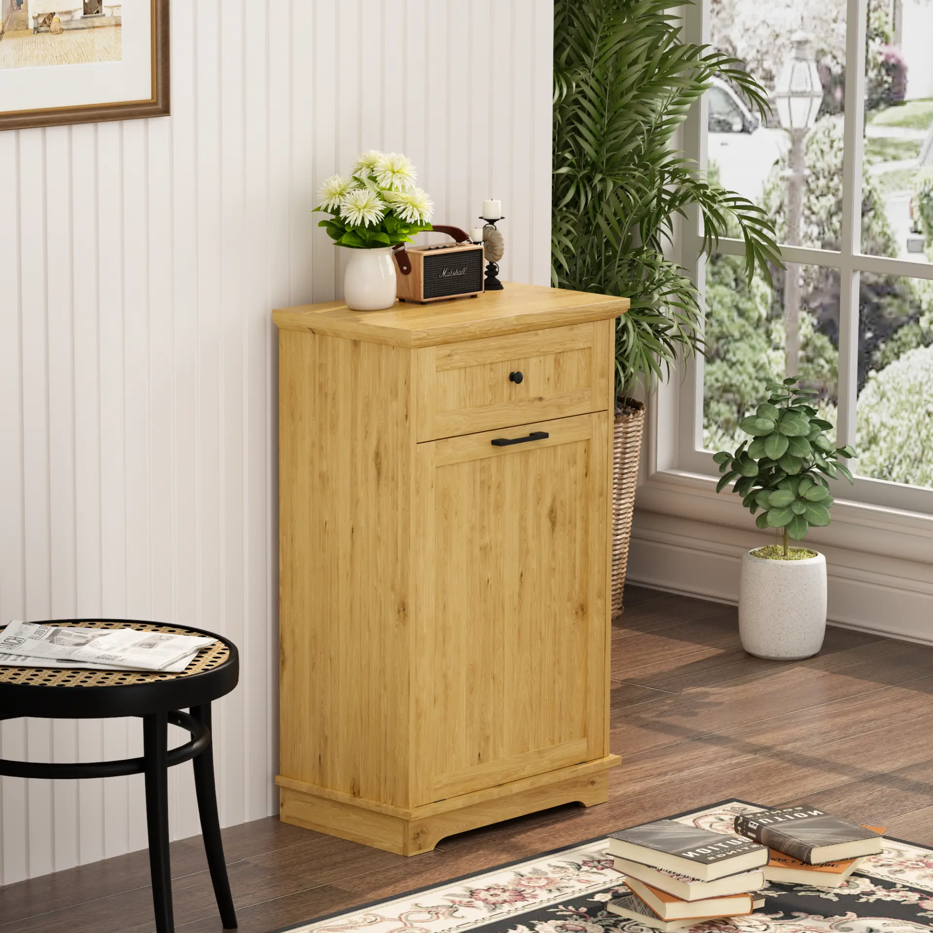 Freestanding Tilt-Out Ten-Gallon Concealed Trash Cabinet - view 78
