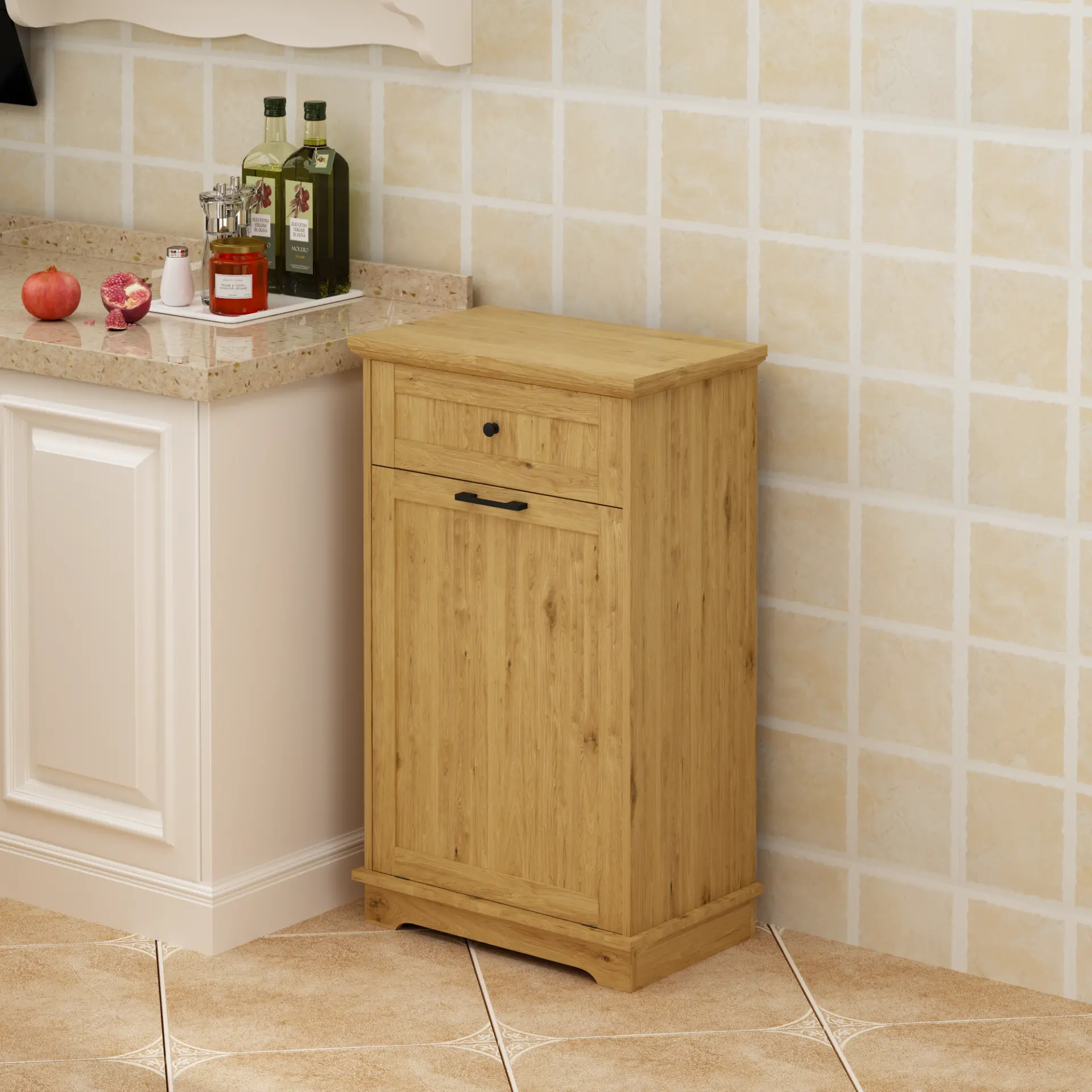 Freestanding Tilt-Out Ten-Gallon Concealed Trash Cabinet - view 80