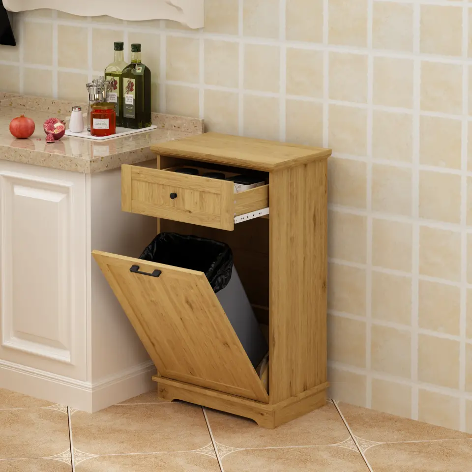 Freestanding Tilt-Out Ten-Gallon Concealed Trash Cabinet thumbnail 81