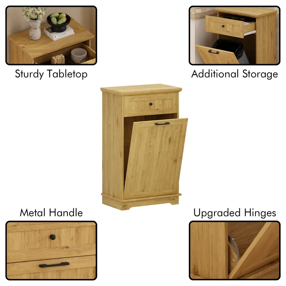 Freestanding Tilt-Out Ten-Gallon Concealed Trash Cabinet thumbnail 84