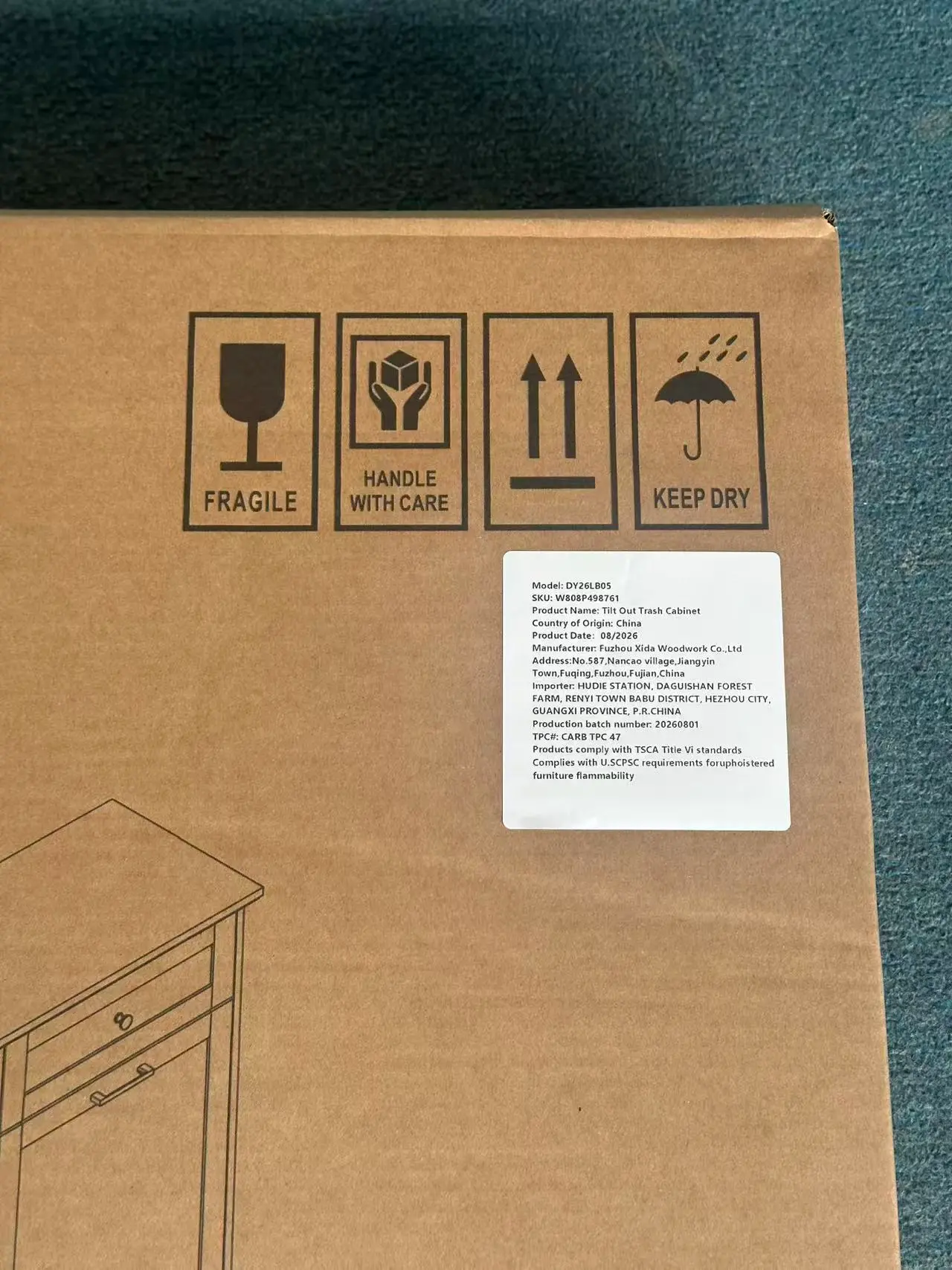 Freestanding Tilt-Out Ten-Gallon Concealed Trash Cabinet - view 93