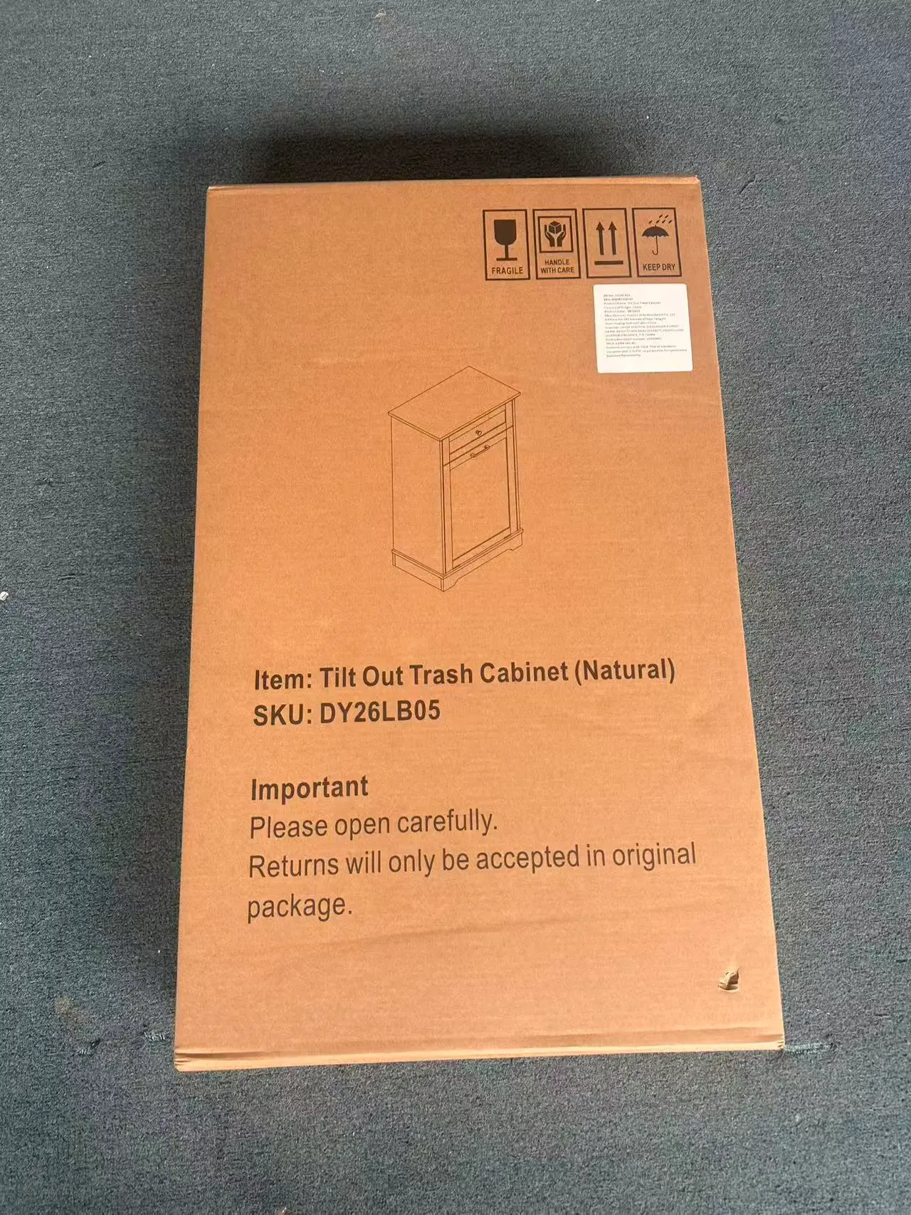 Freestanding Tilt-Out Ten-Gallon Concealed Trash Cabinet - view 100