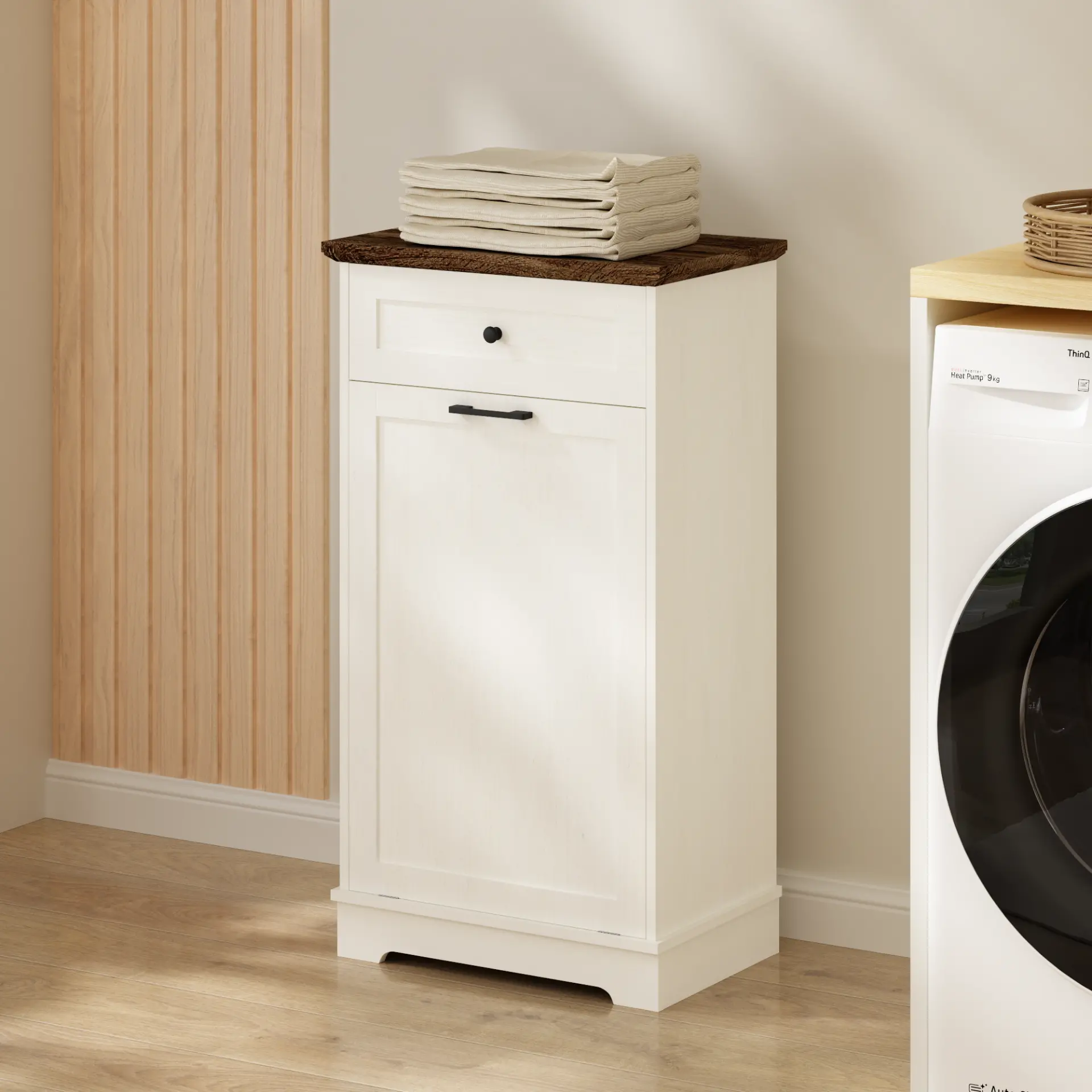 Two-Tone Tilt-Out Concealed Kitchen Trash Cabinet - view 9