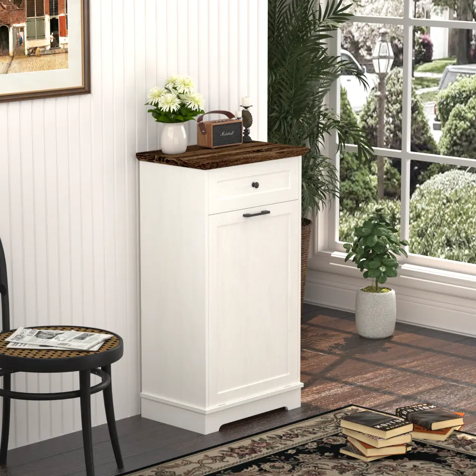Two-Tone Tilt-Out Concealed Kitchen Trash Cabinet thumbnail 12