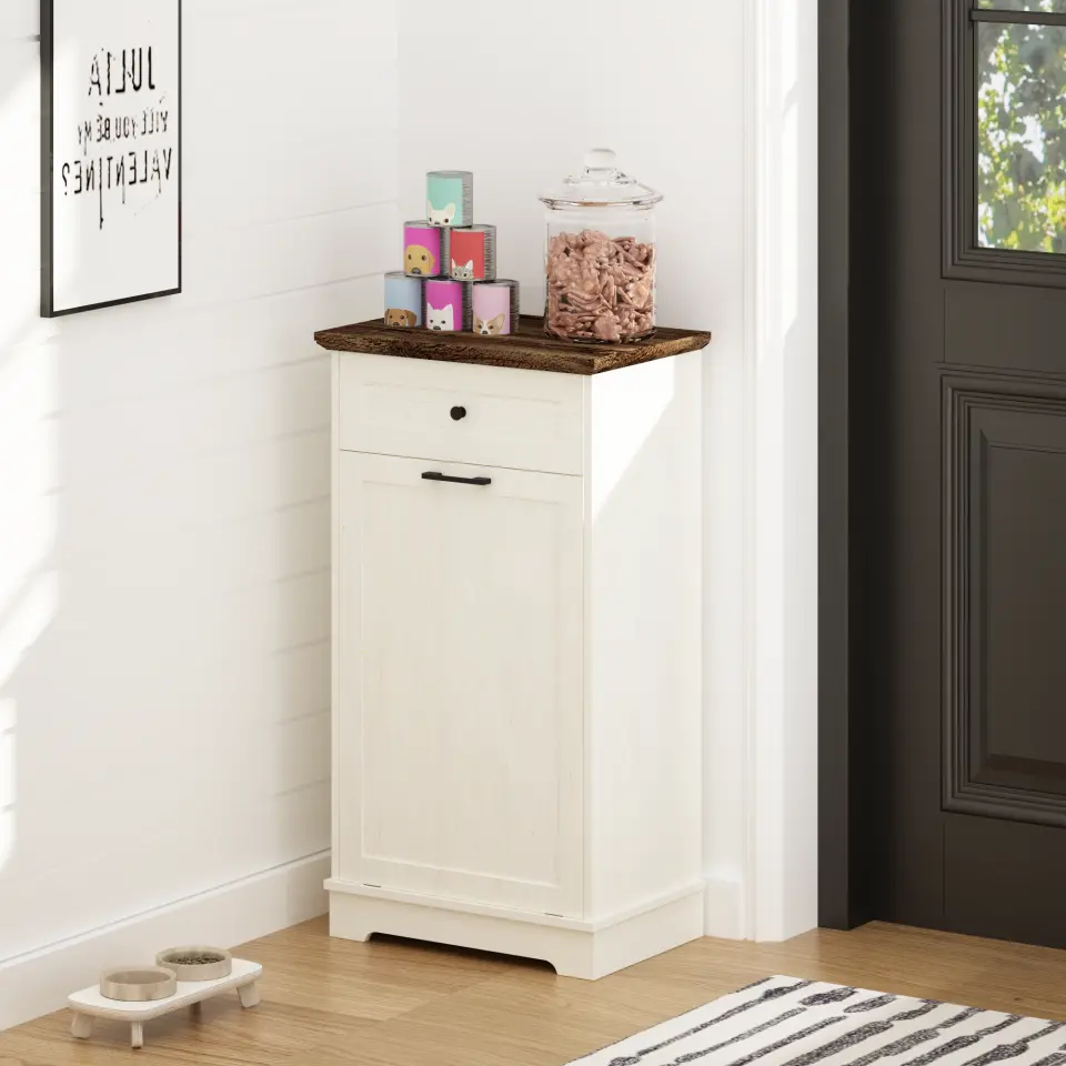 Two-Tone Tilt-Out Concealed Kitchen Trash Cabinet thumbnail 14