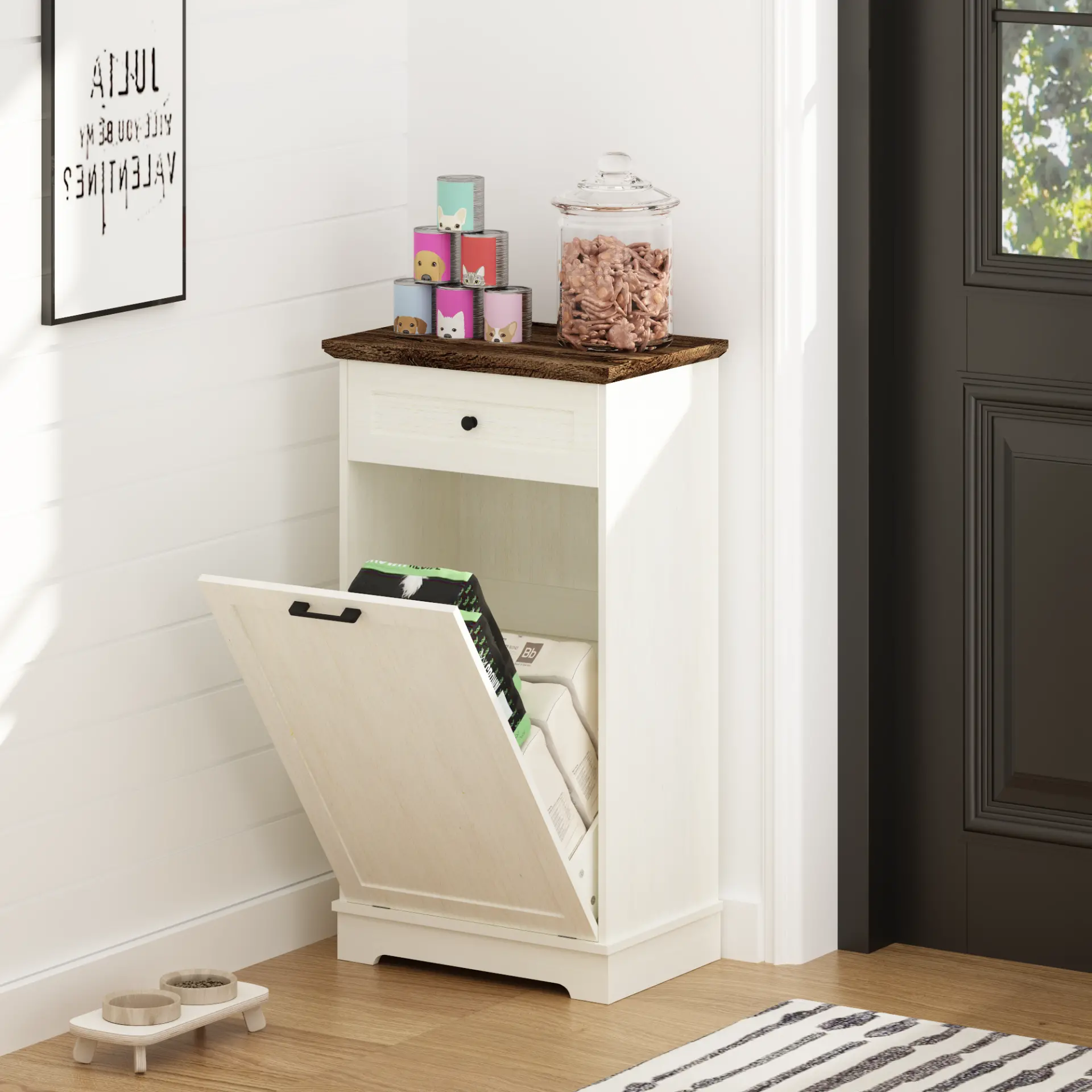 Two-Tone Tilt-Out Concealed Kitchen Trash Cabinet - view 15