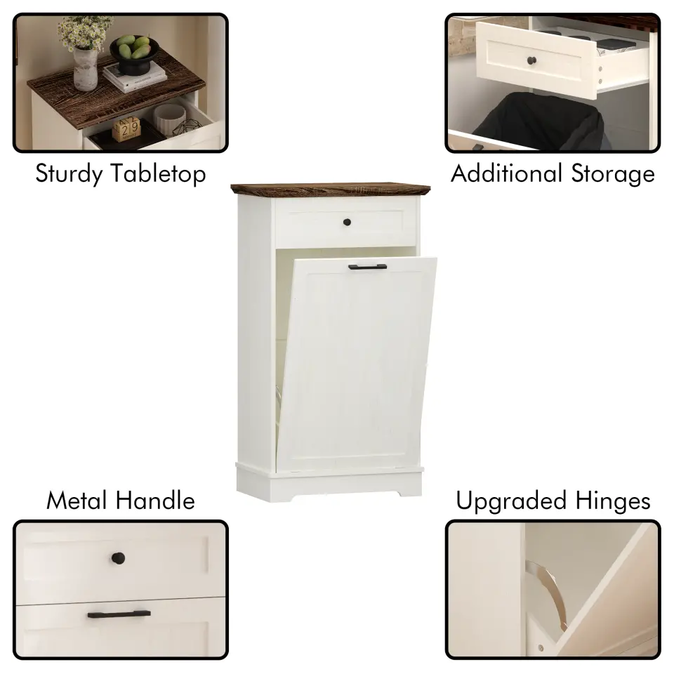 Two-Tone Tilt-Out Concealed Kitchen Trash Cabinet thumbnail 20