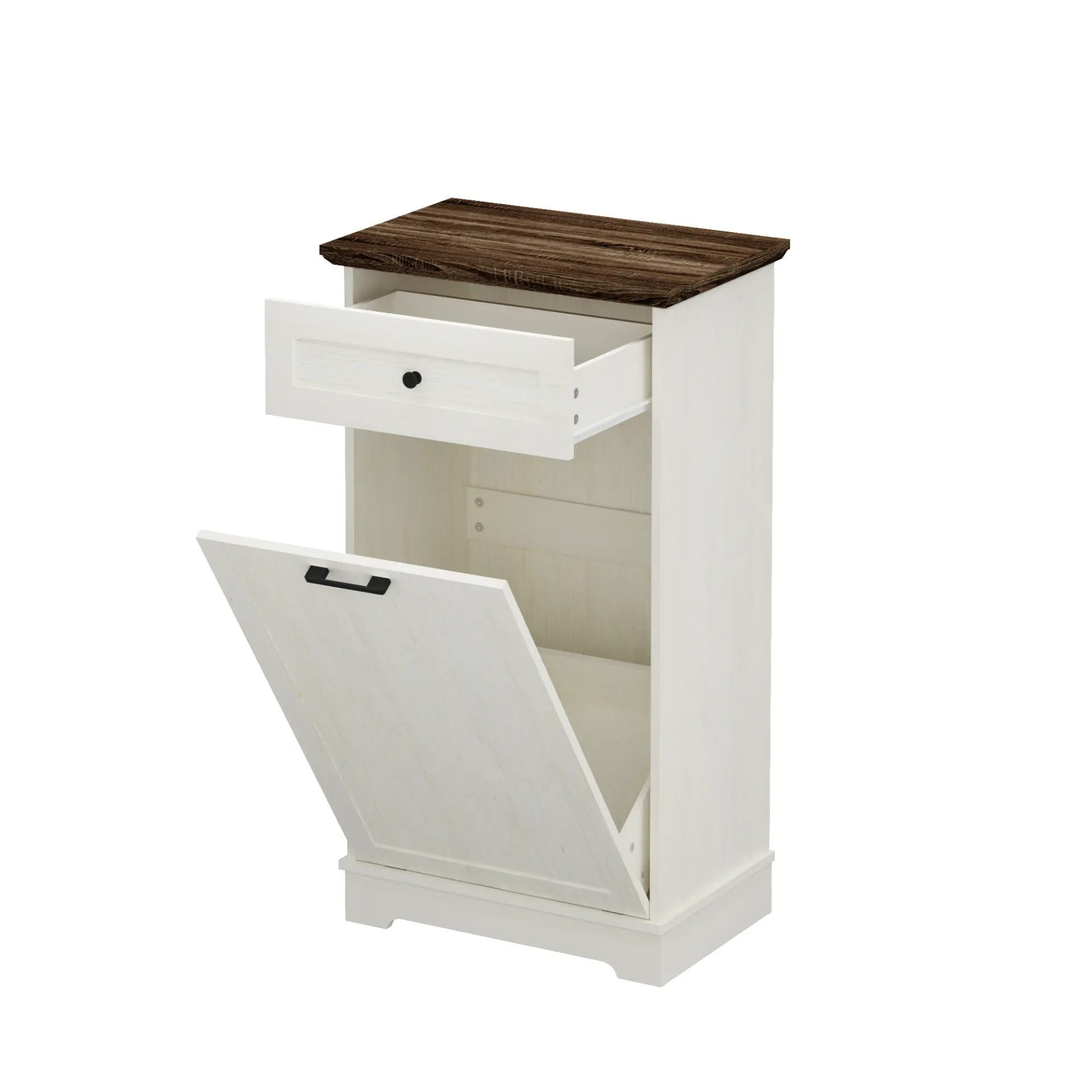 Two-Tone Tilt-Out Concealed Kitchen Trash Cabinet - view 25