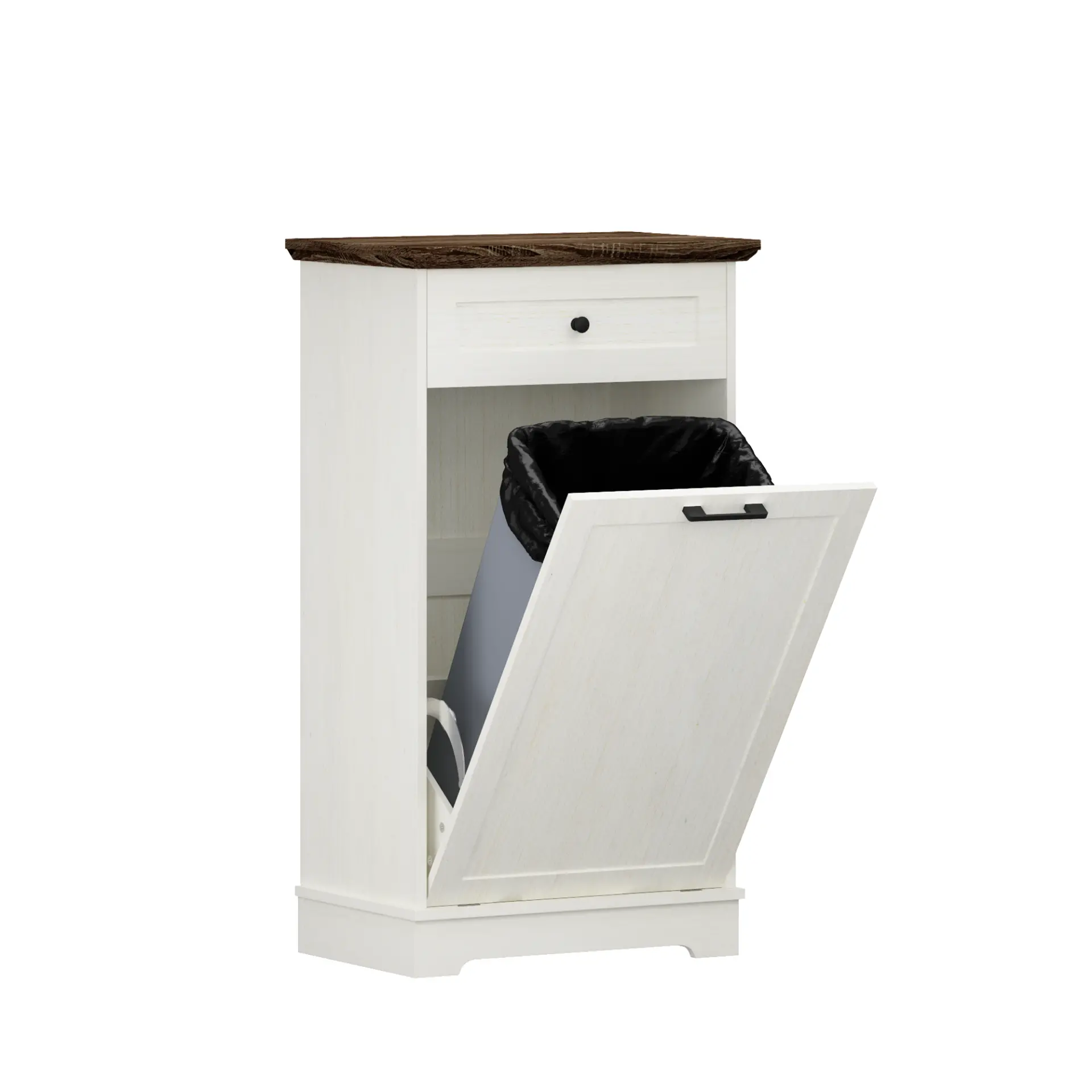 Two-Tone Tilt-Out Concealed Kitchen Trash Cabinet - view 26
