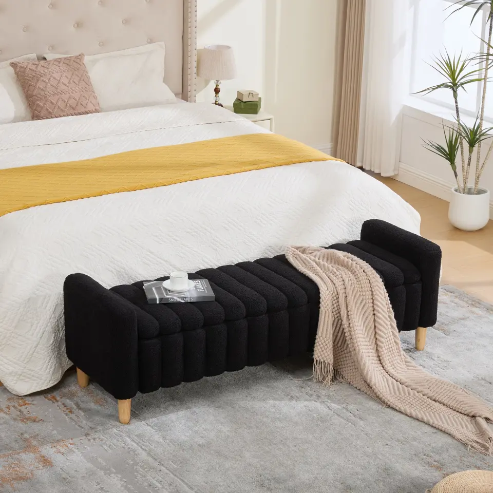 Teddy Upholstered Flip-Top Storage Entryway Bench