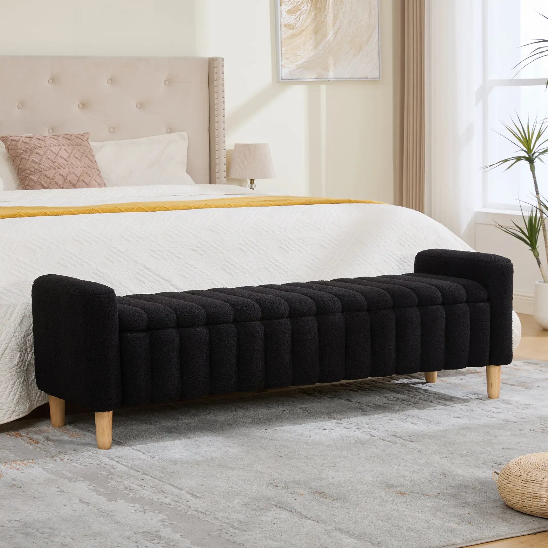 Teddy Upholstered Flip-Top Storage Entryway Bench - view 2