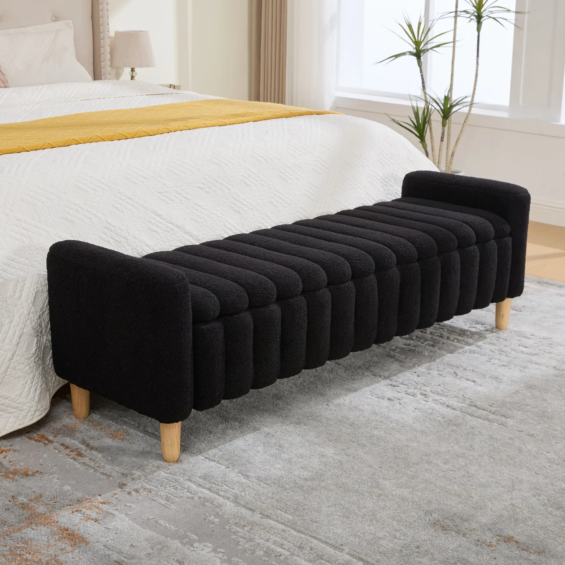 Teddy Upholstered Flip-Top Storage Entryway Bench - view 3