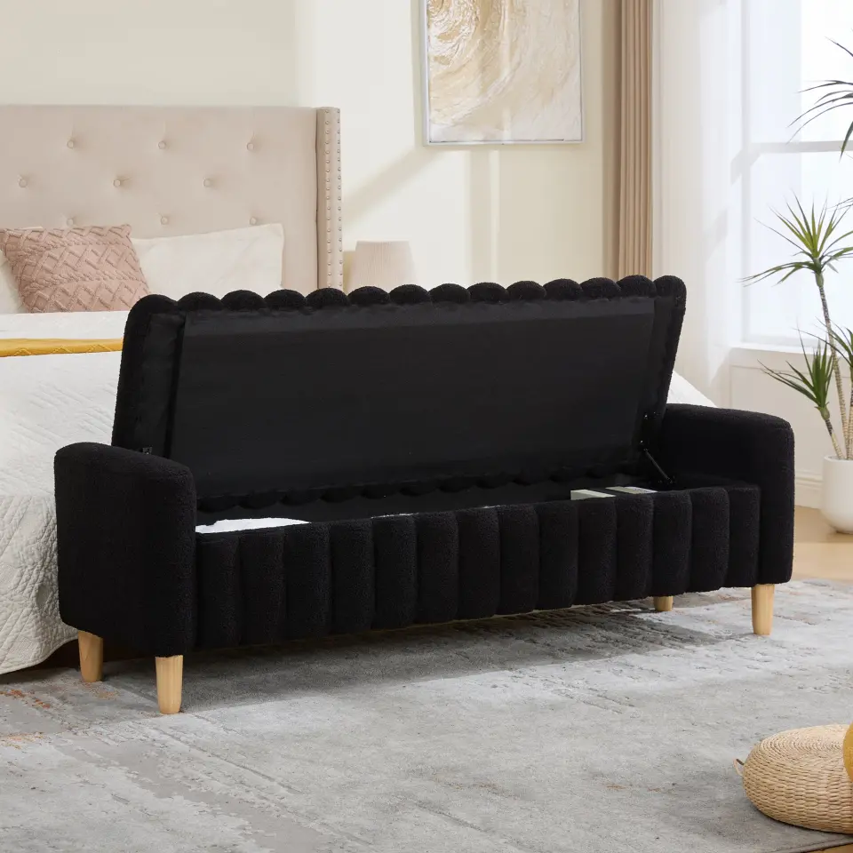 Teddy Upholstered Flip-Top Storage Entryway Bench thumbnail 7