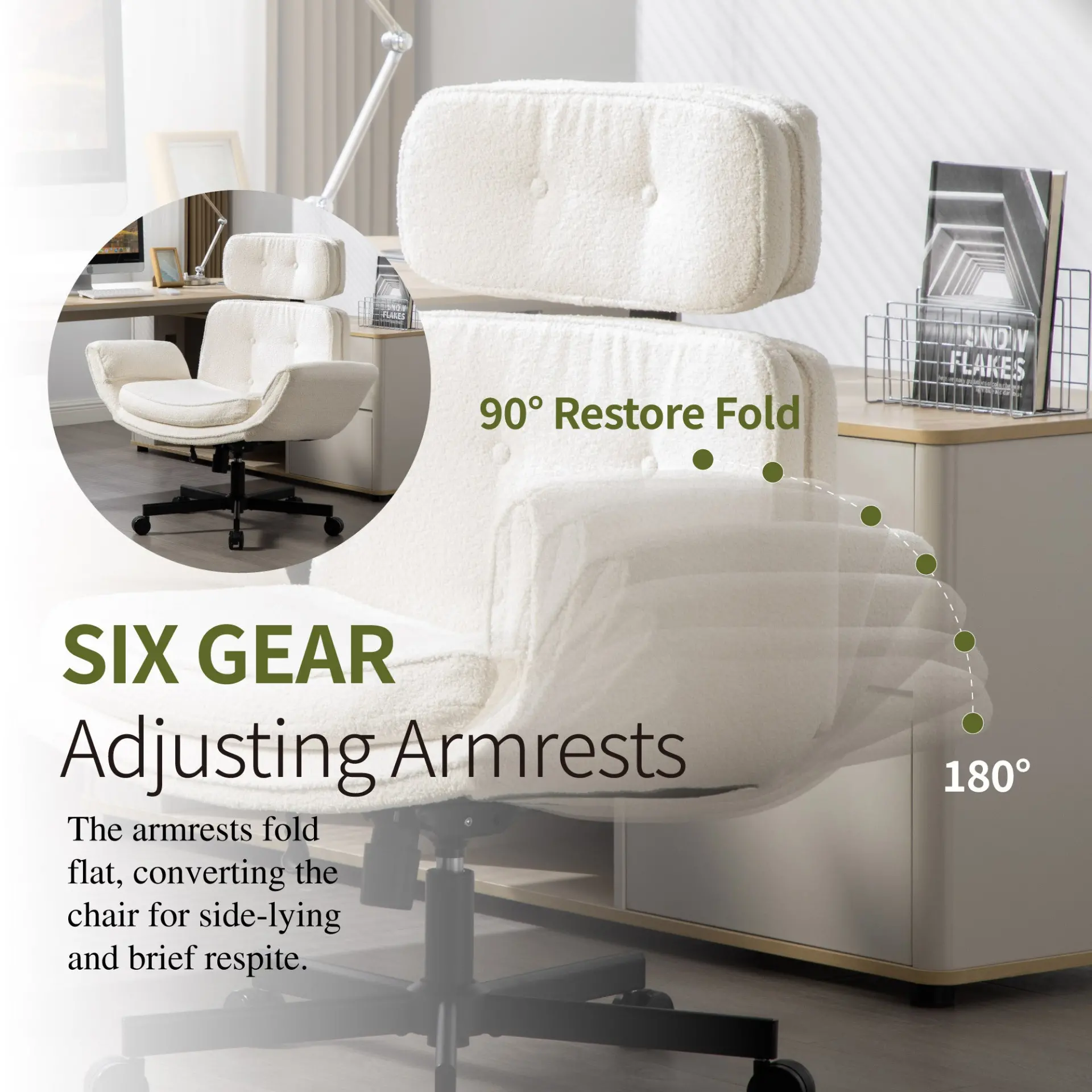 Ergonomic High-Back Swivel Office Chair with Headrest - view 2