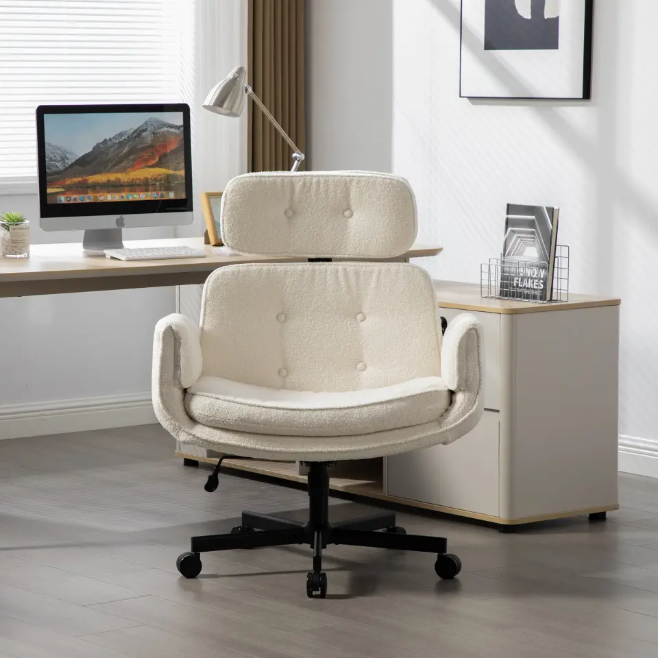 Ergonomic High-Back Swivel Office Chair with Headrest thumbnail 3