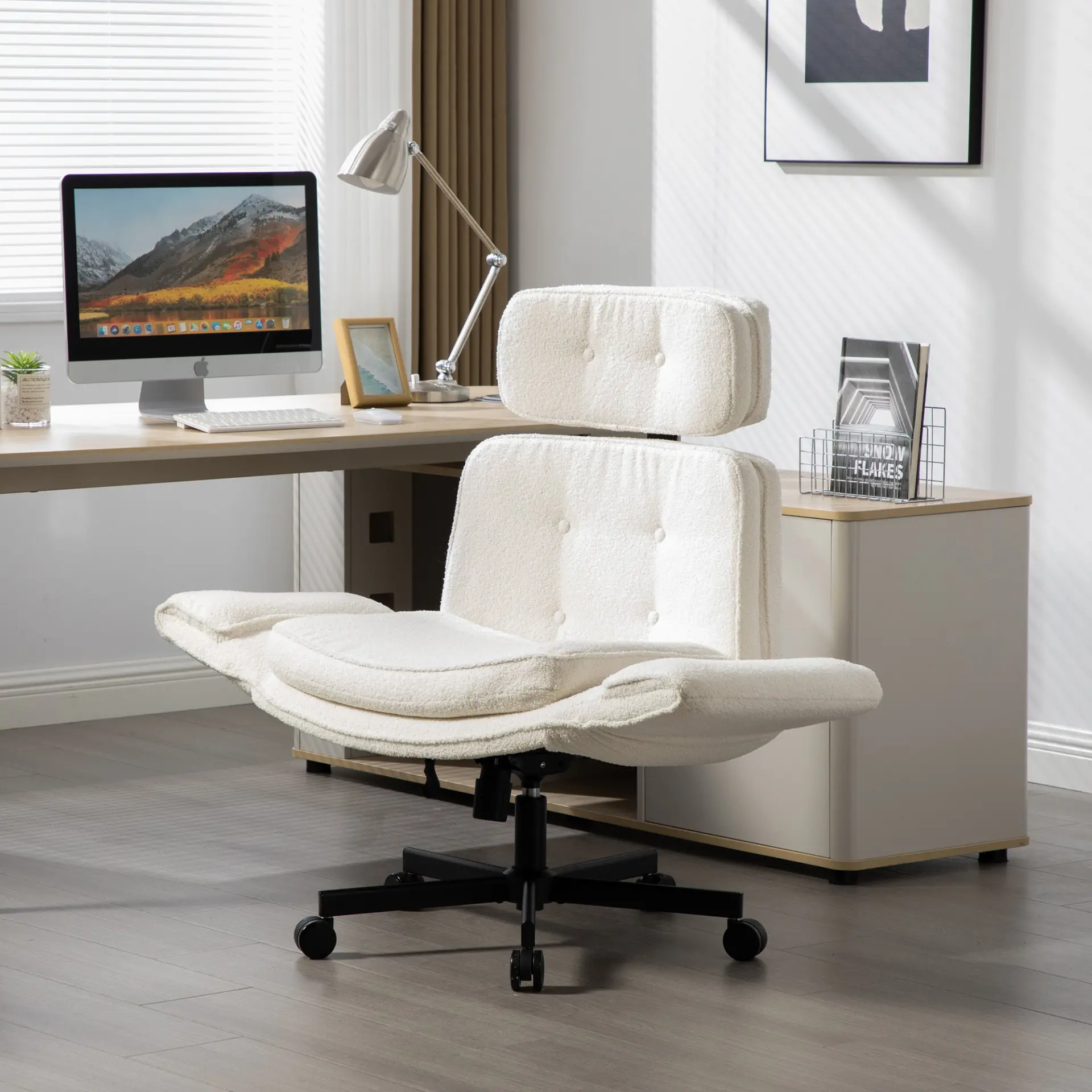 Ergonomic High-Back Swivel Office Chair with Headrest - view 4
