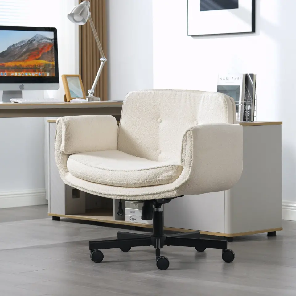 Ergonomic High-Back Swivel Office Chair with Headrest thumbnail 5