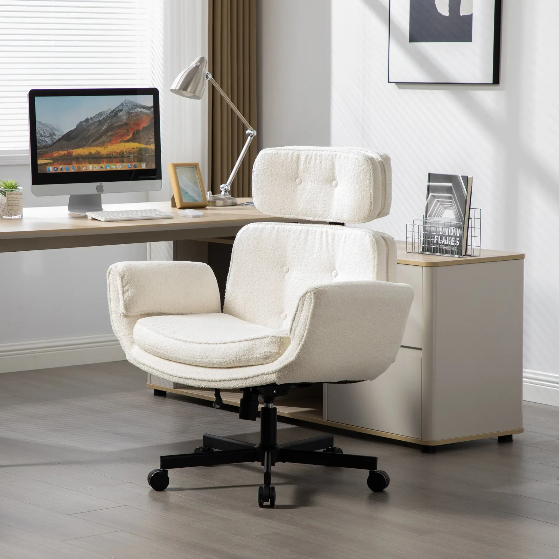 Ergonomic High-Back Swivel Office Chair with Headrest - view 8