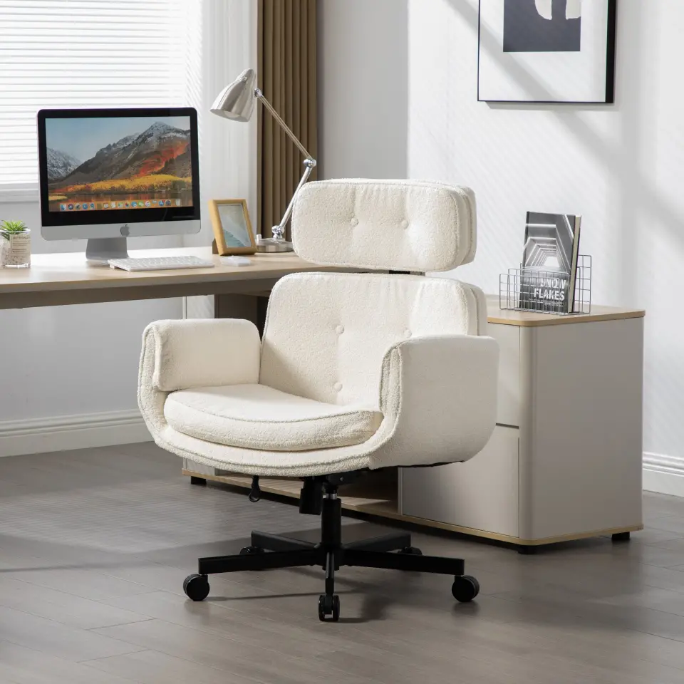 Ergonomic High-Back Swivel Office Chair with Headrest thumbnail 9