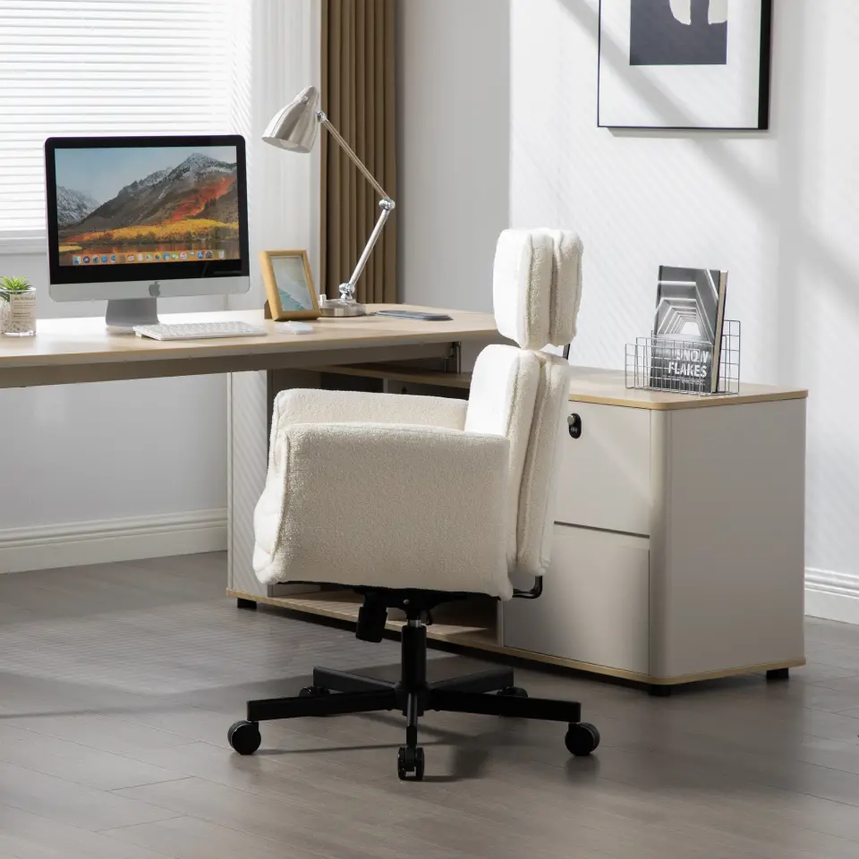 Ergonomic High-Back Swivel Office Chair with Headrest thumbnail 10