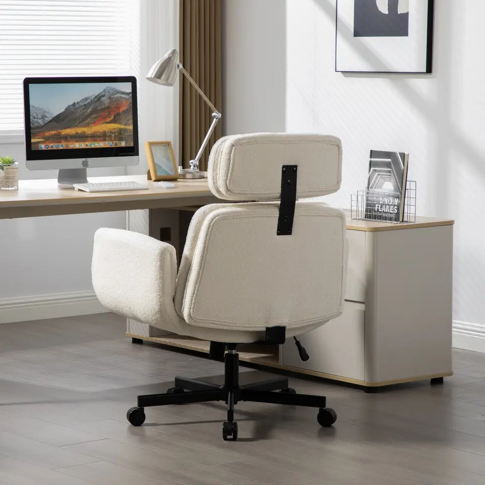 Ergonomic High-Back Swivel Office Chair with Headrest thumbnail 11