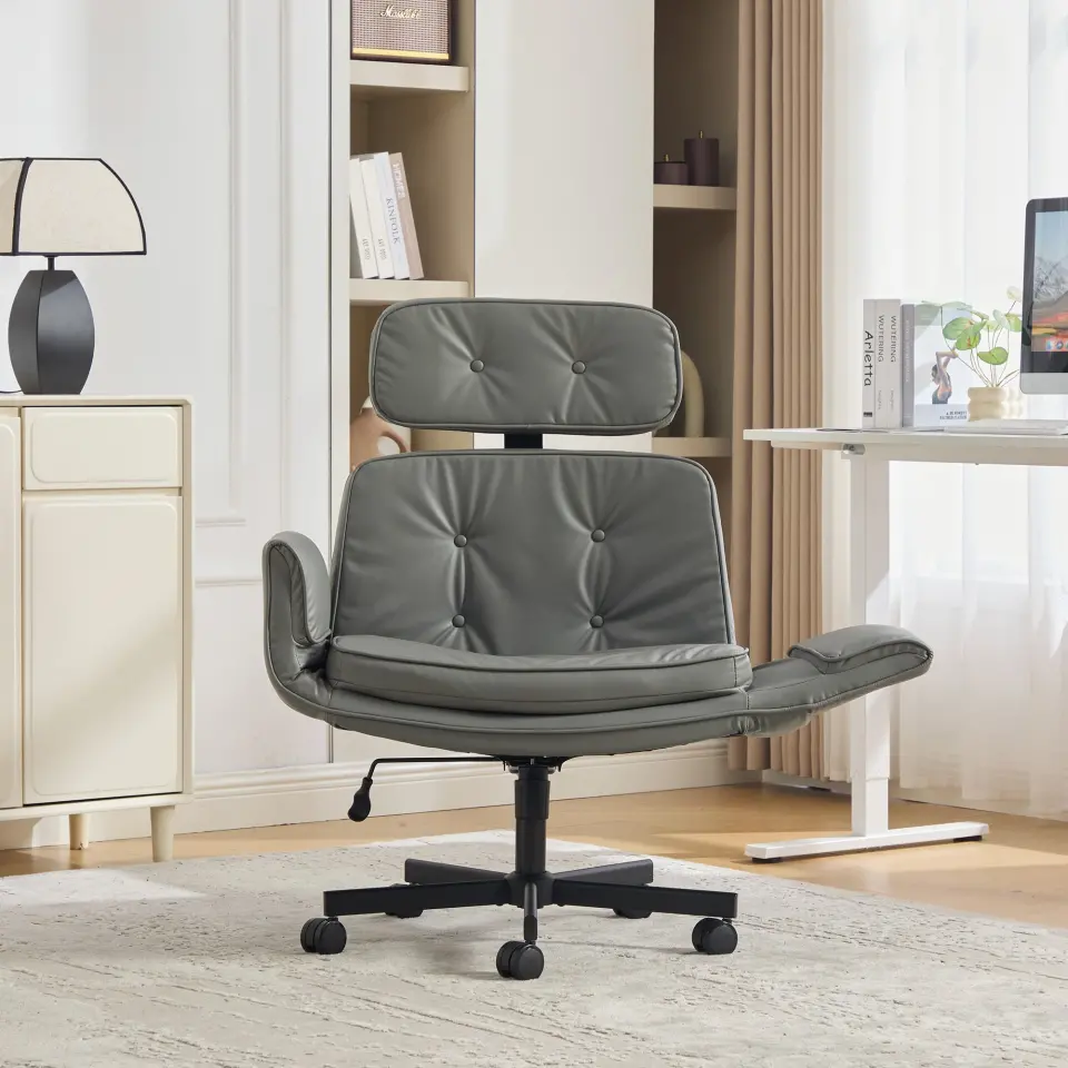 Ergonomic High-Back Swivel Office Chair with Headrest thumbnail 15
