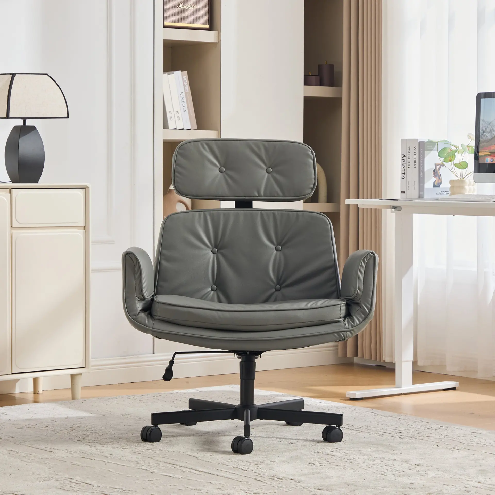 Ergonomic High-Back Swivel Office Chair with Headrest - view 16
