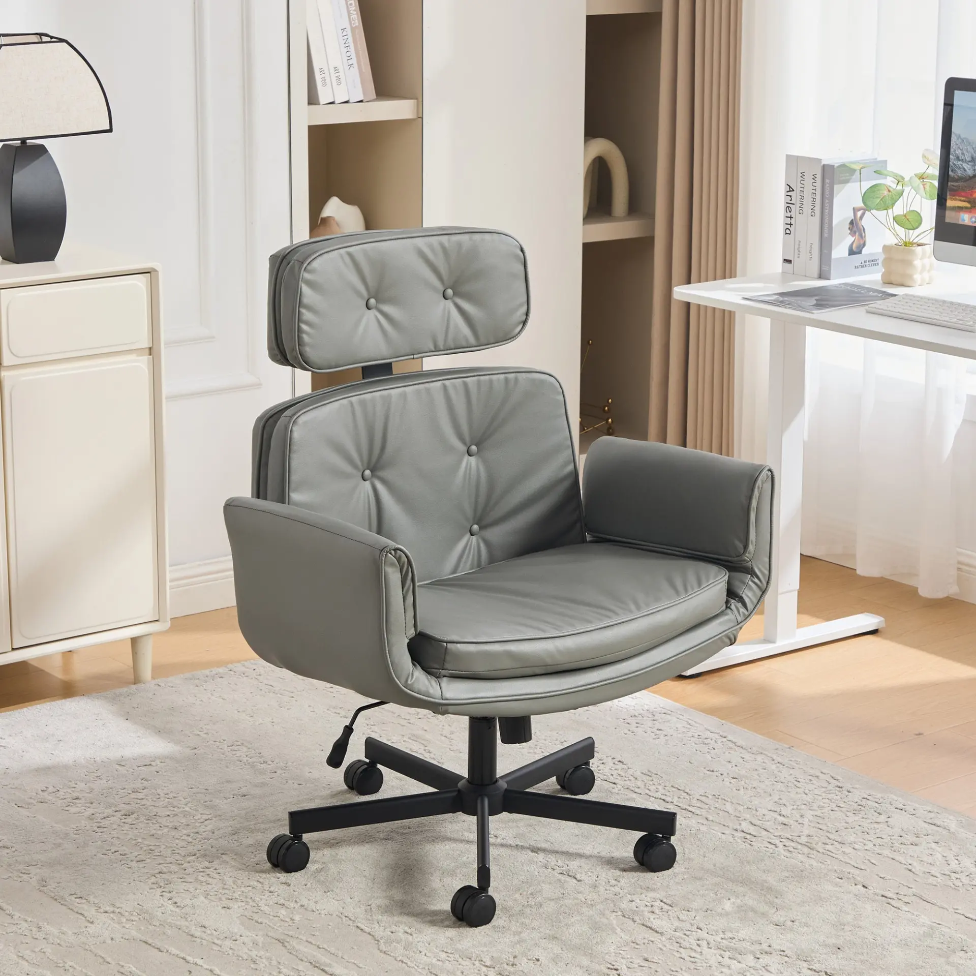 Ergonomic High-Back Swivel Office Chair with Headrest - view 17