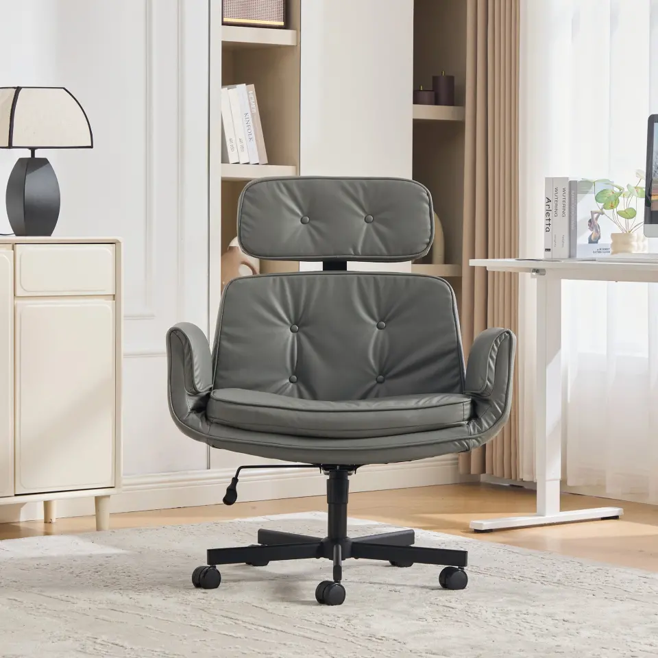 Ergonomic High-Back Swivel Office Chair with Headrest thumbnail 19