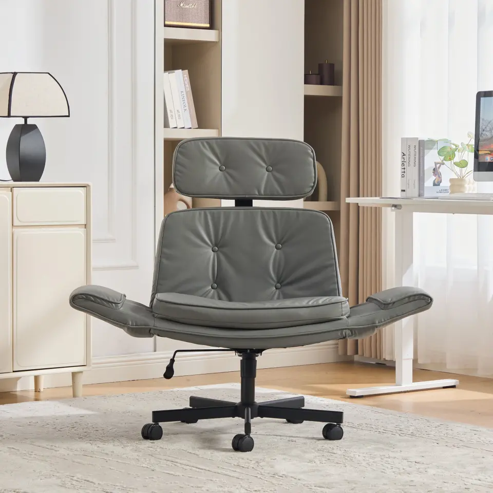 Ergonomic High-Back Swivel Office Chair with Headrest thumbnail 22
